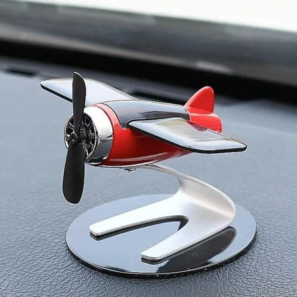 Solar Airplane Car Decoration Ornament