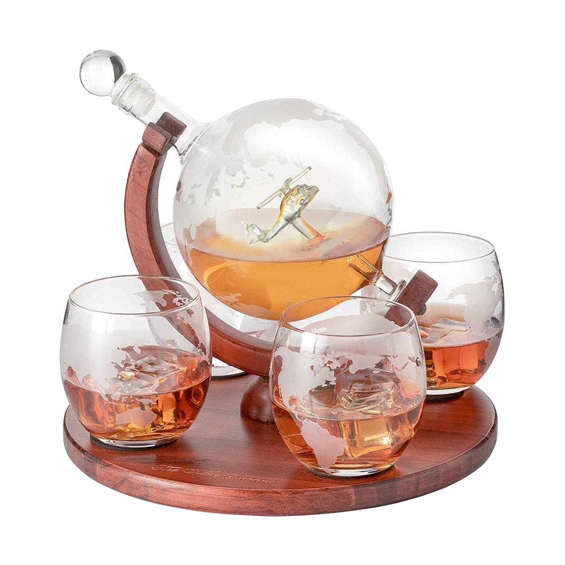 Helicopter Whiskey Decanter Gift Set