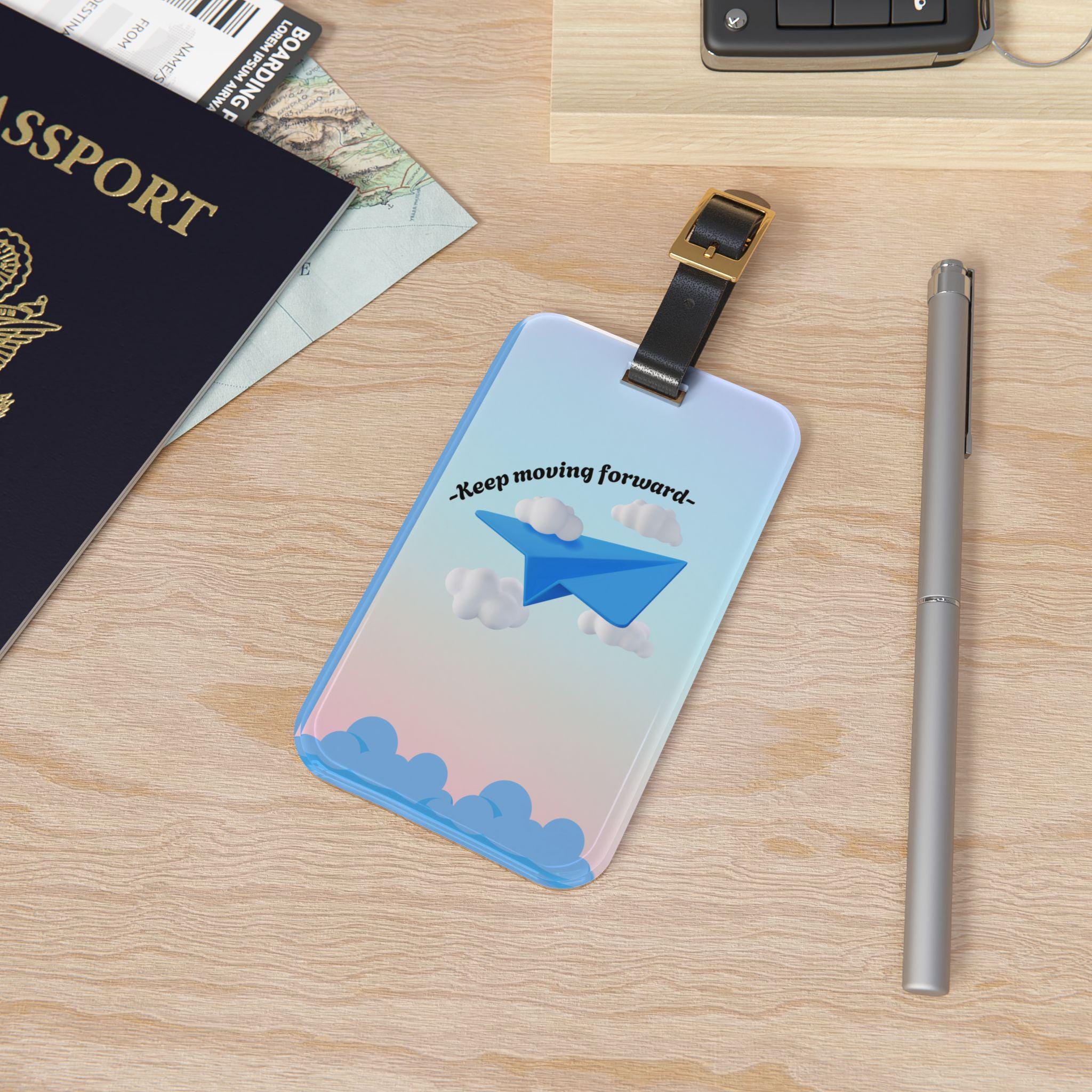 Airplane theme Tag - Keep Moving Forward, Travel Accessories, Personalized Gifts, Wanderlust