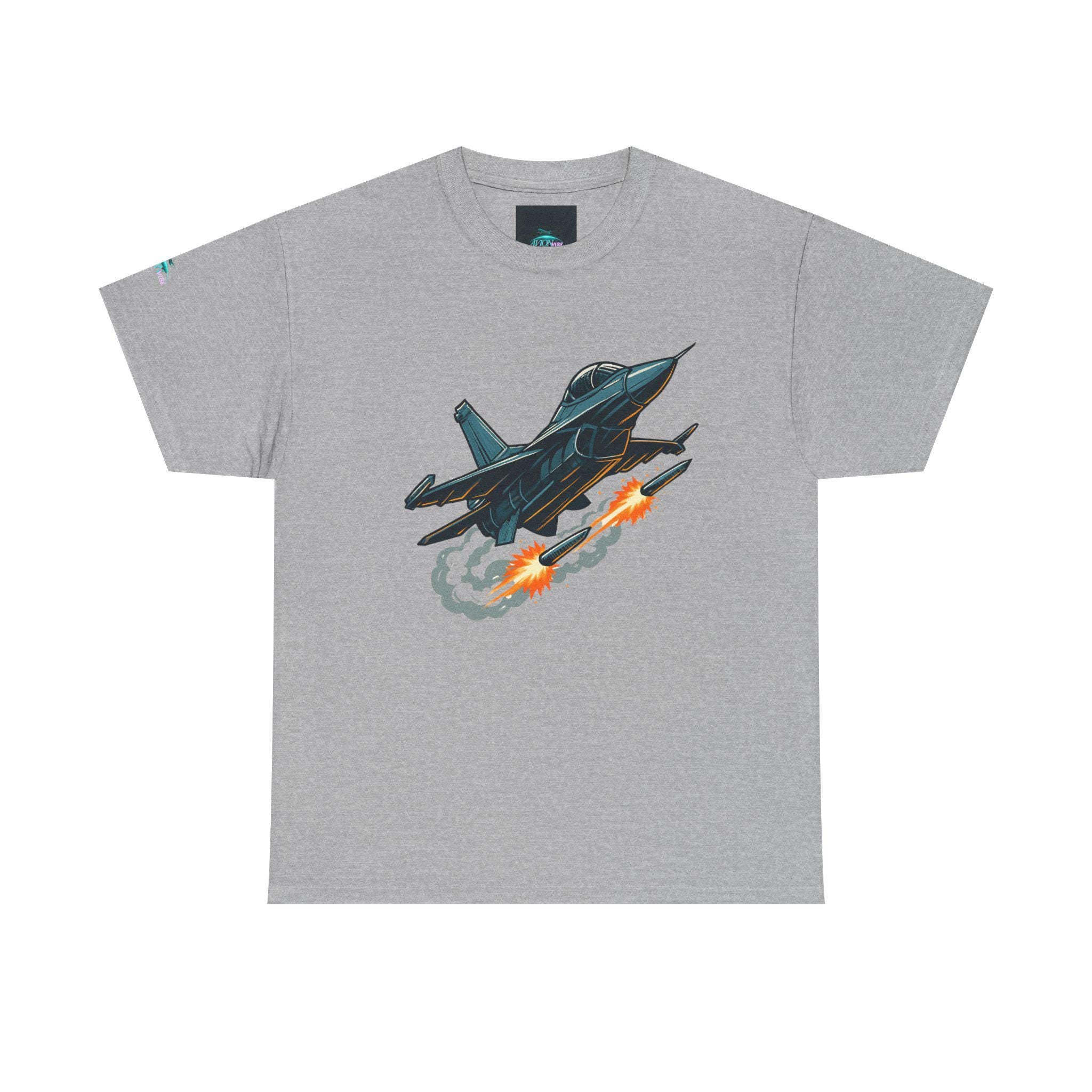 Cotton Fighter Jet Missile T-Shirt: Aviation Gift for Enthusiasts