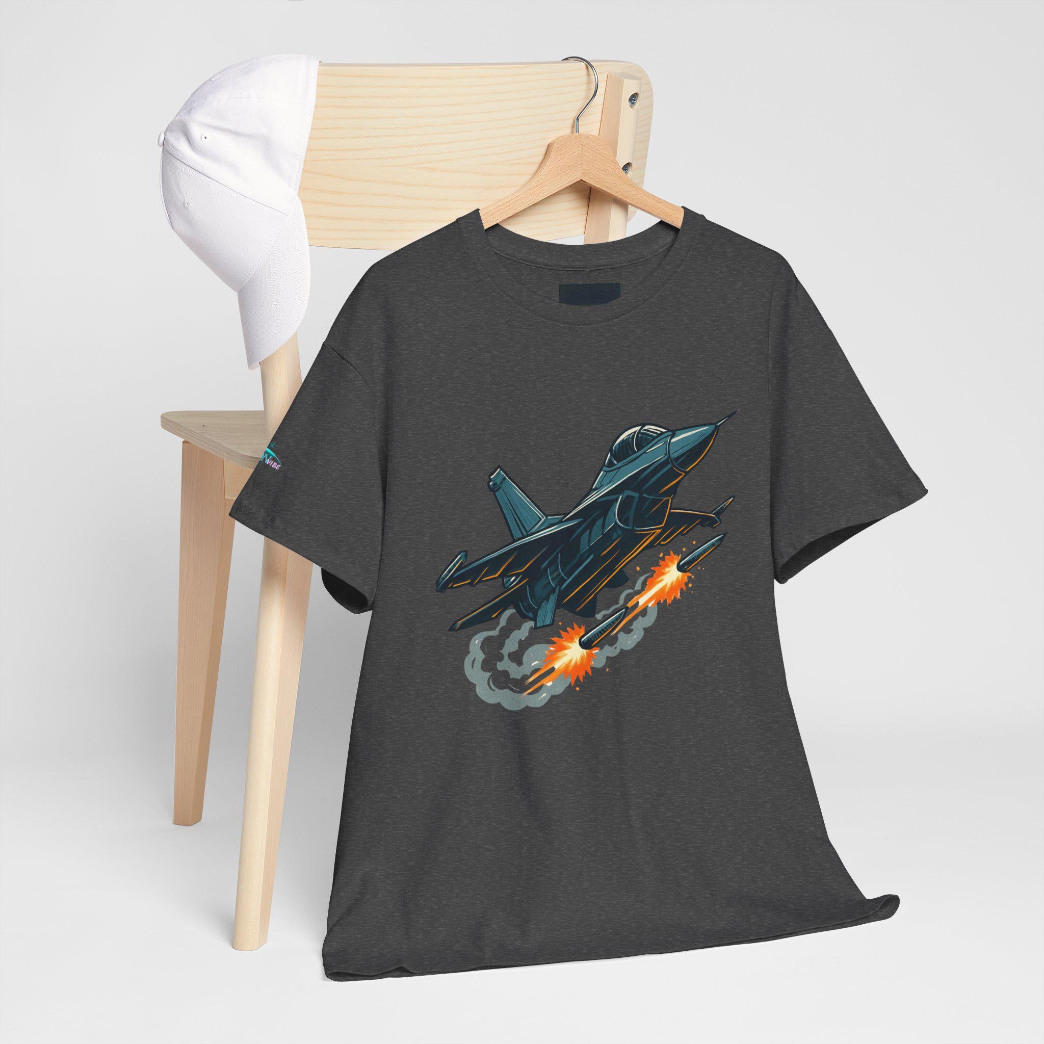 Cotton Fighter Jet Missile T-Shirt: Aviation Gift for Enthusiasts