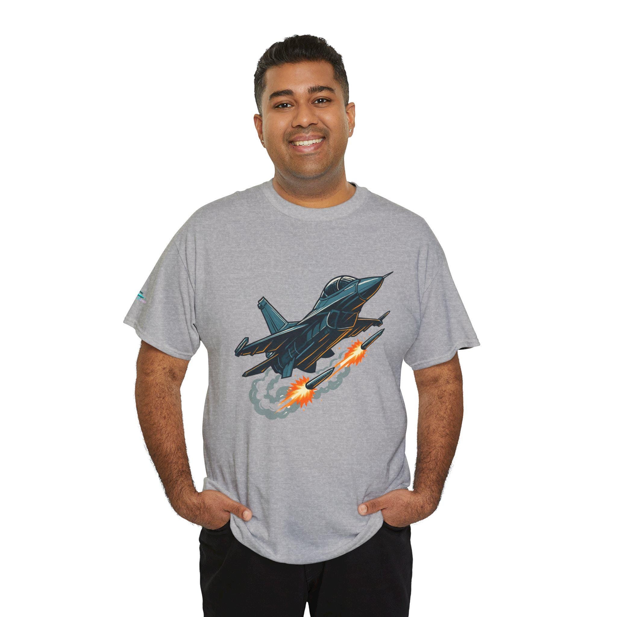 Cotton Fighter Jet Missile T-Shirt: Aviation Gift for Enthusiasts