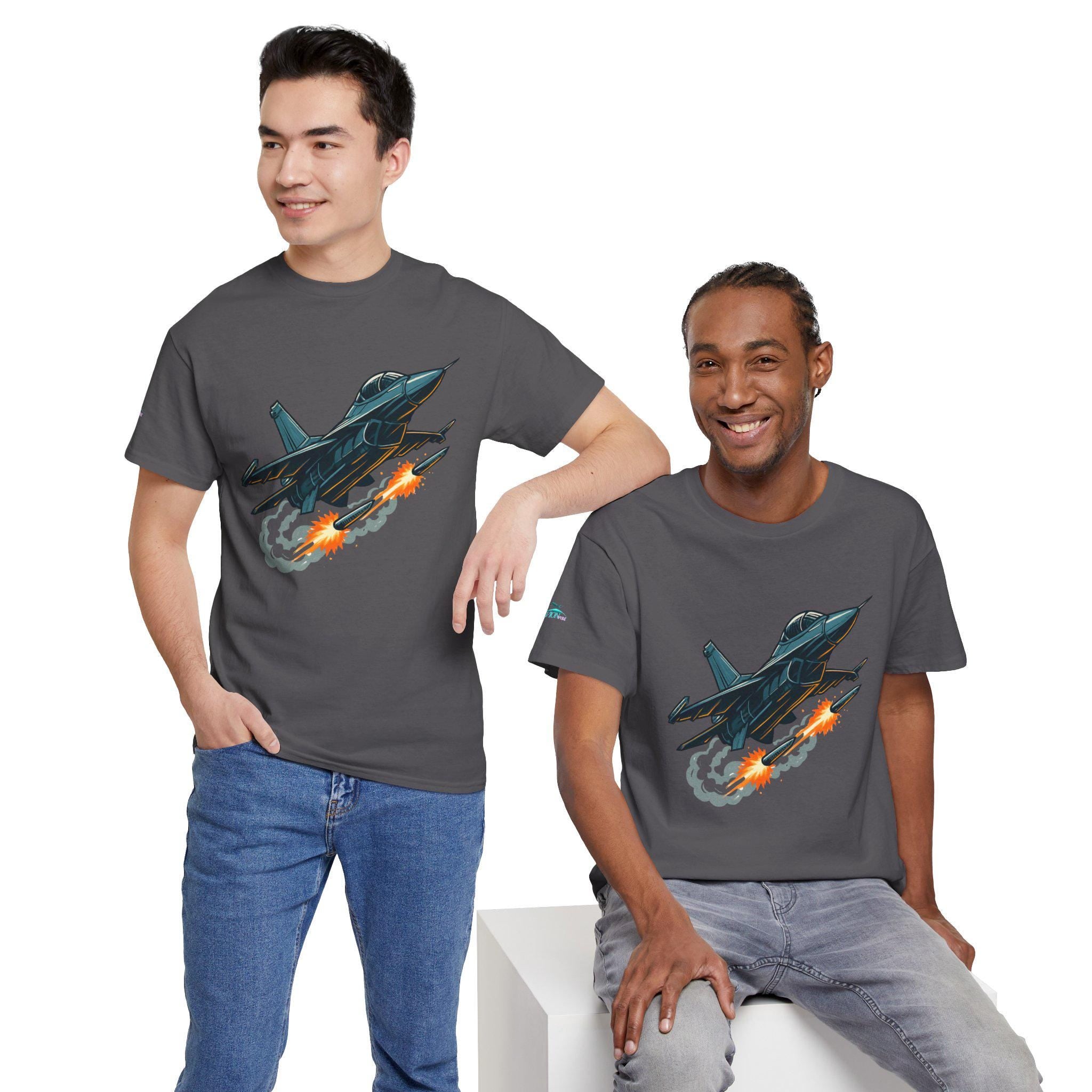 Cotton Fighter Jet Missile T-Shirt: Aviation Gift for Enthusiasts