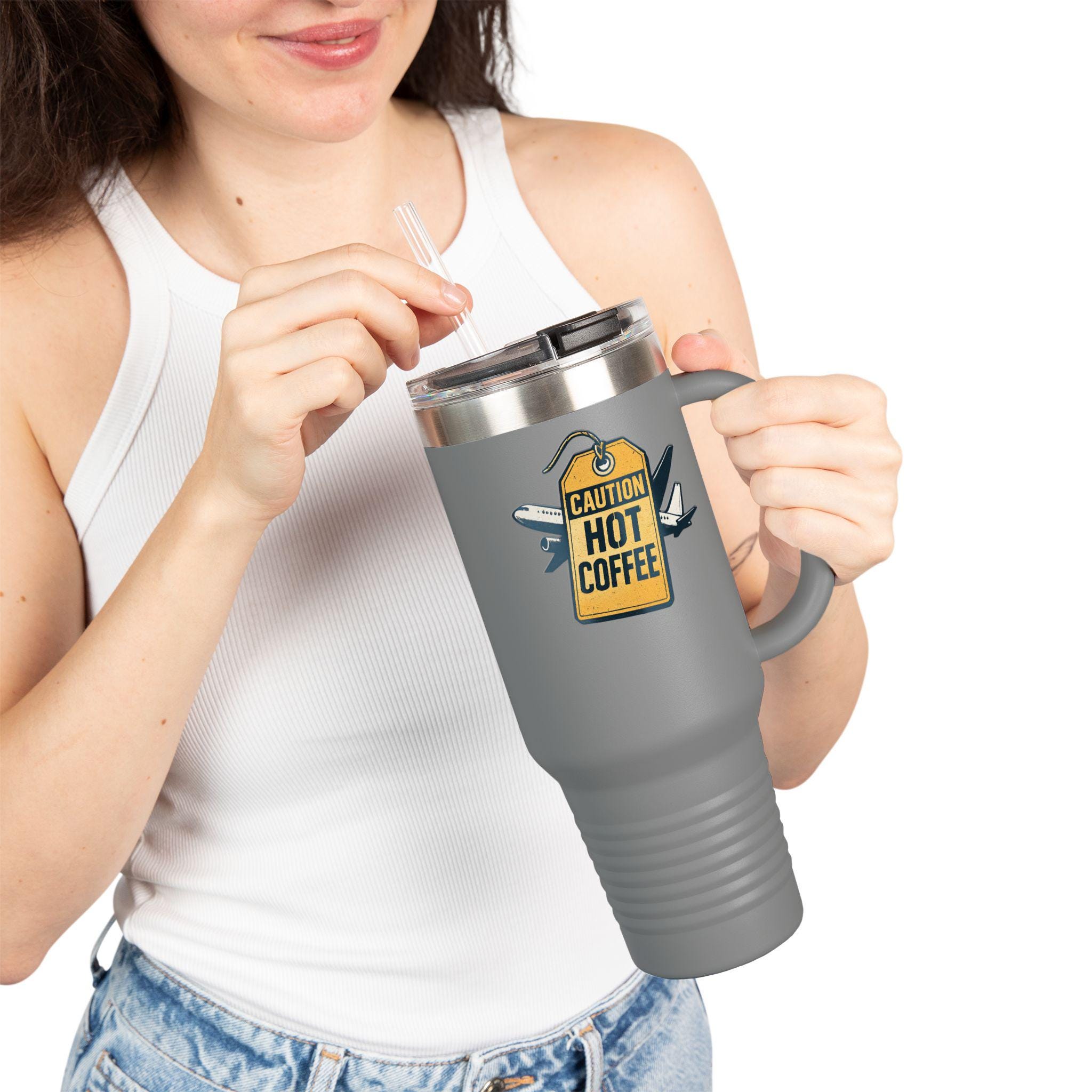 Insulated Travel Mug: Stainless Steel, 40oz
