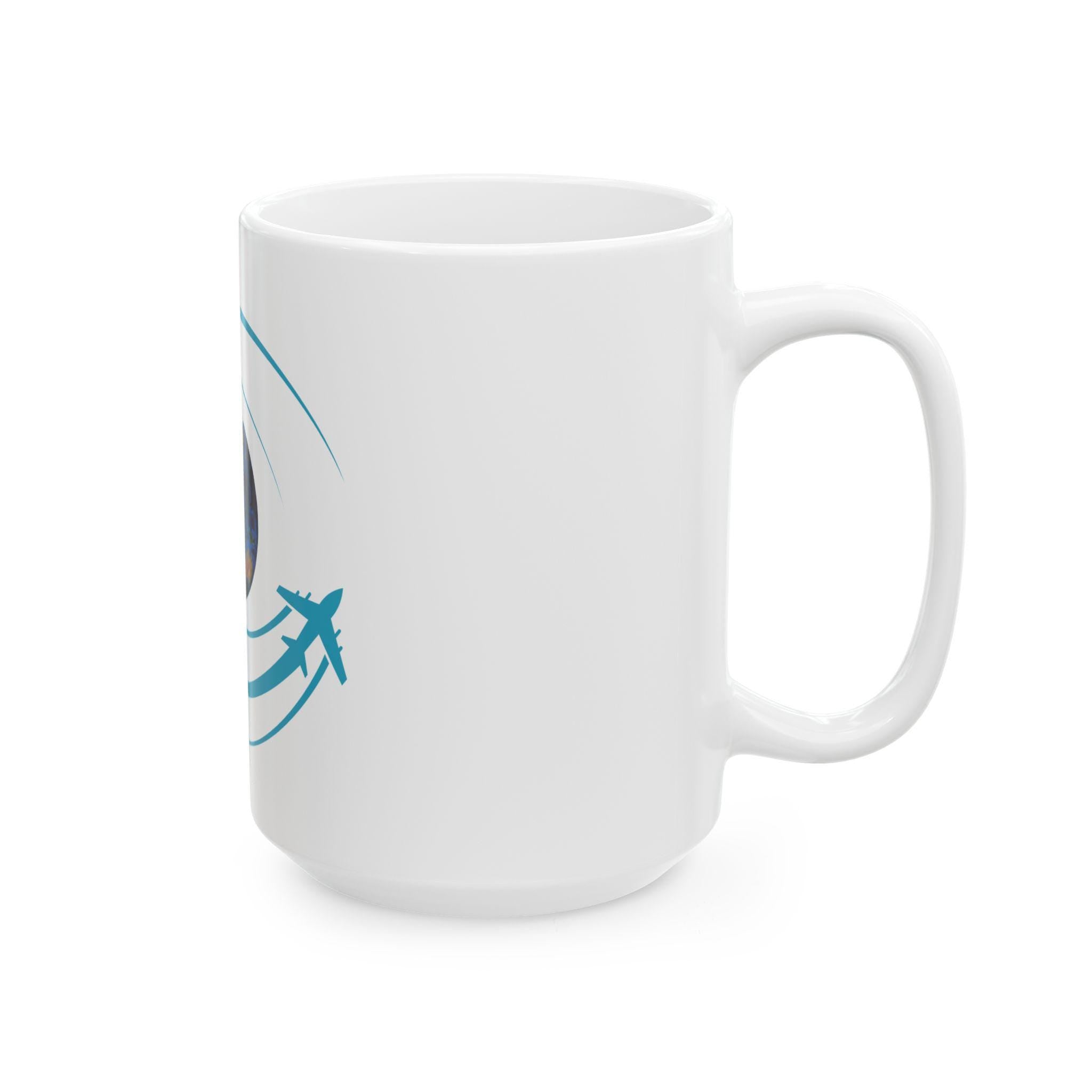 Globe Trotter Ceramic Airplane Coffee Mug: Travel Lover Gift
