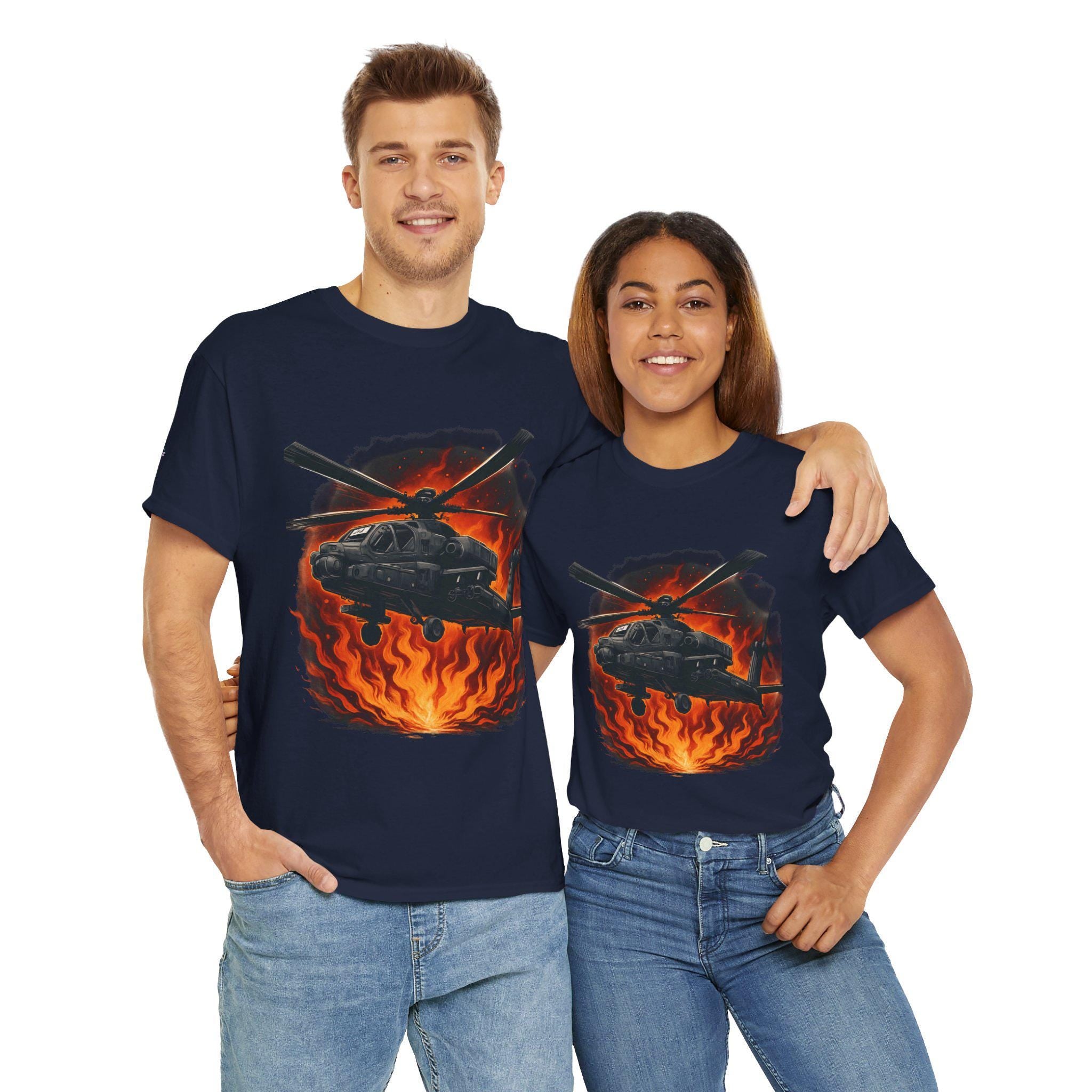 Cotton Helicopter Graphic T-Shirt Unisex Casual wear
