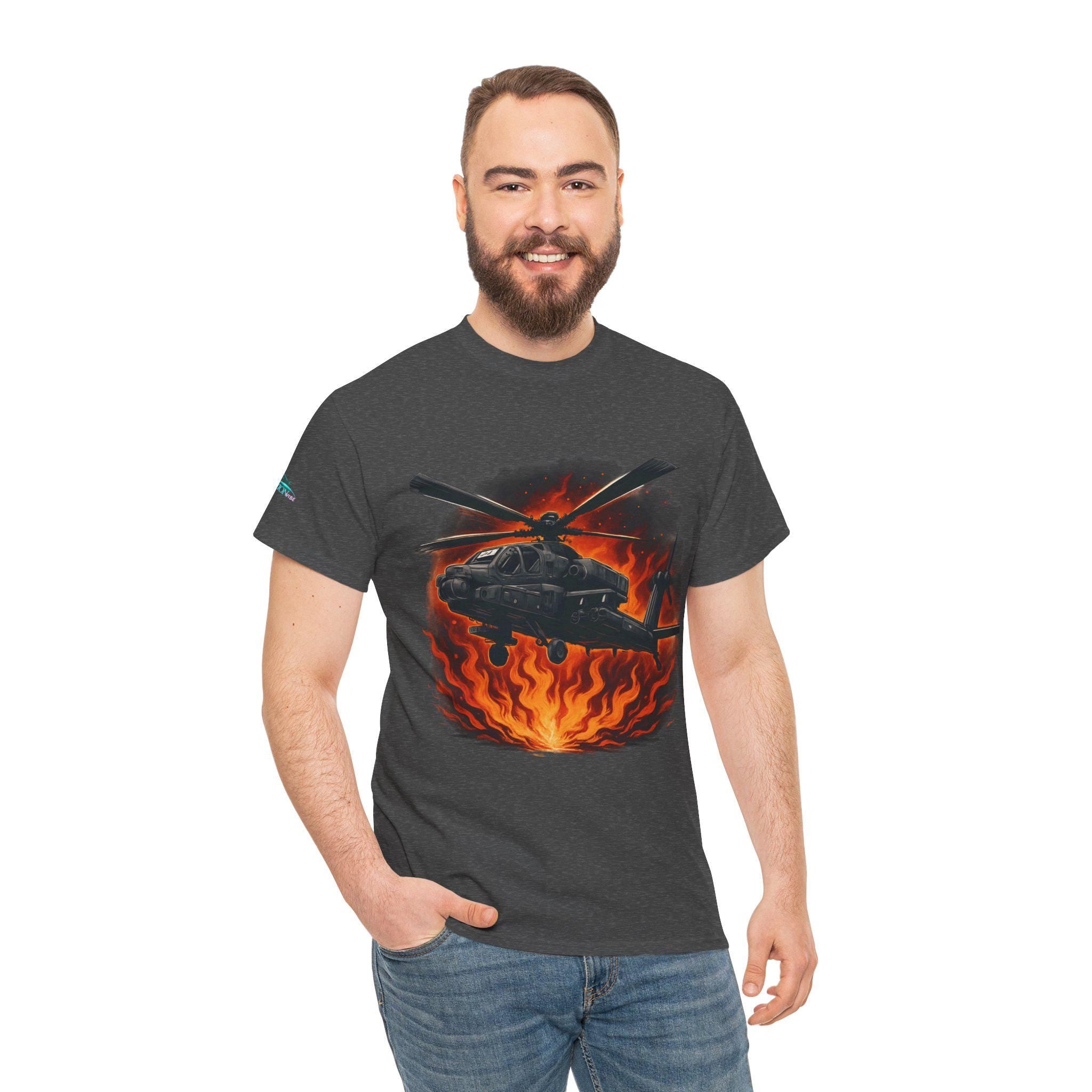 Cotton Helicopter Graphic T-Shirt Unisex Casual wear