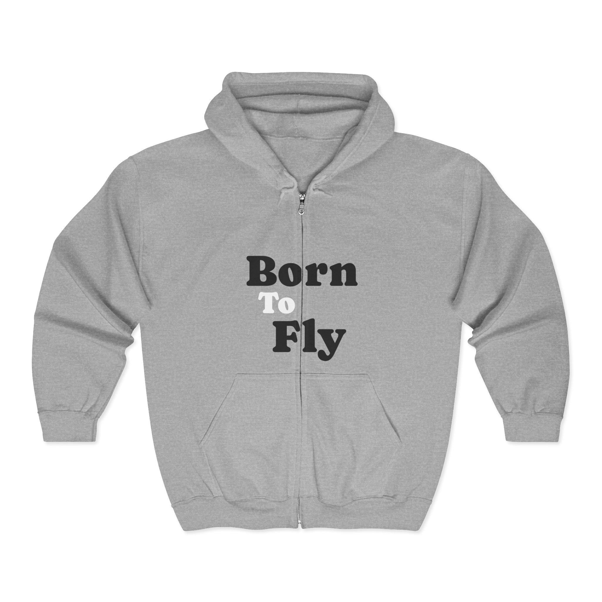 Cotton Born to Fly Hooded Sweatshirt Everyday Fashion for Aviation Lovers