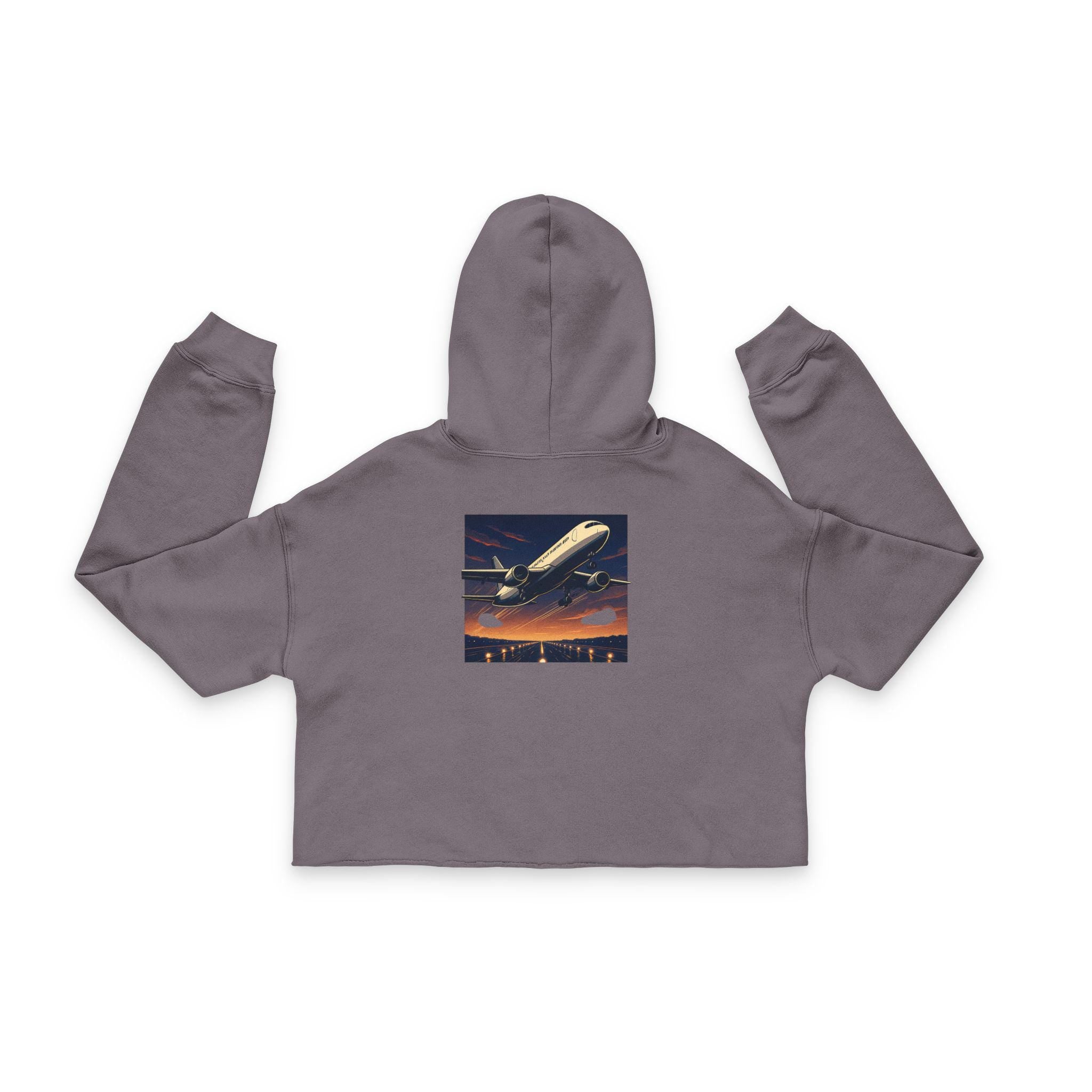 Inspirational Women's Cropped Hoodie aviation inspired, "Fly High, Dream Higher", Casual Streetwear
