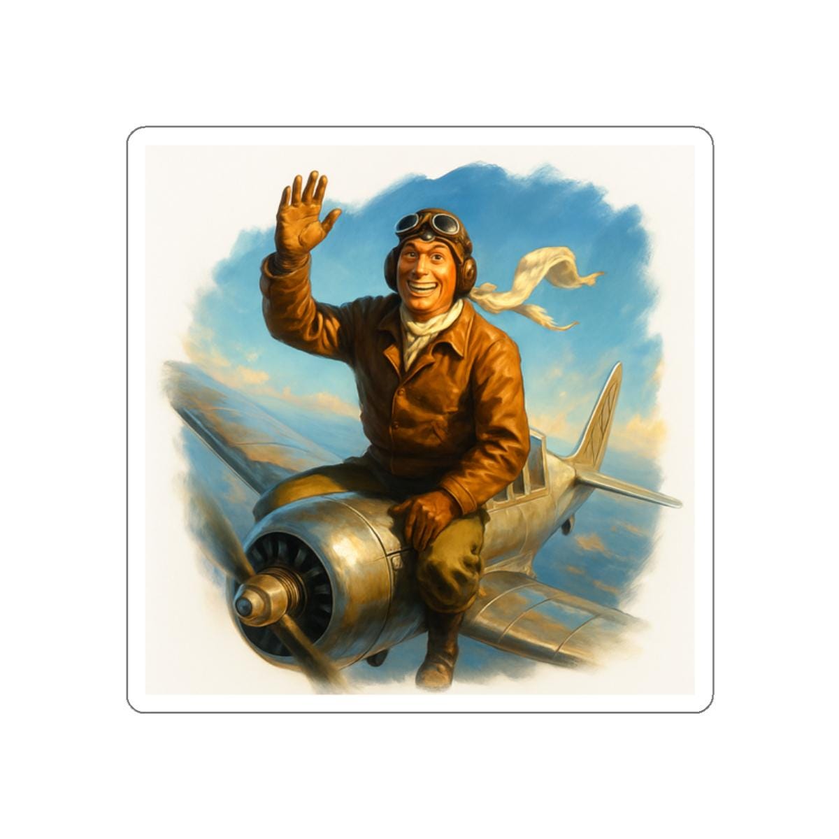 Vintage Pilot Die-Cut Aviation Stickers, Travel Lover Gifts, Sky Decor