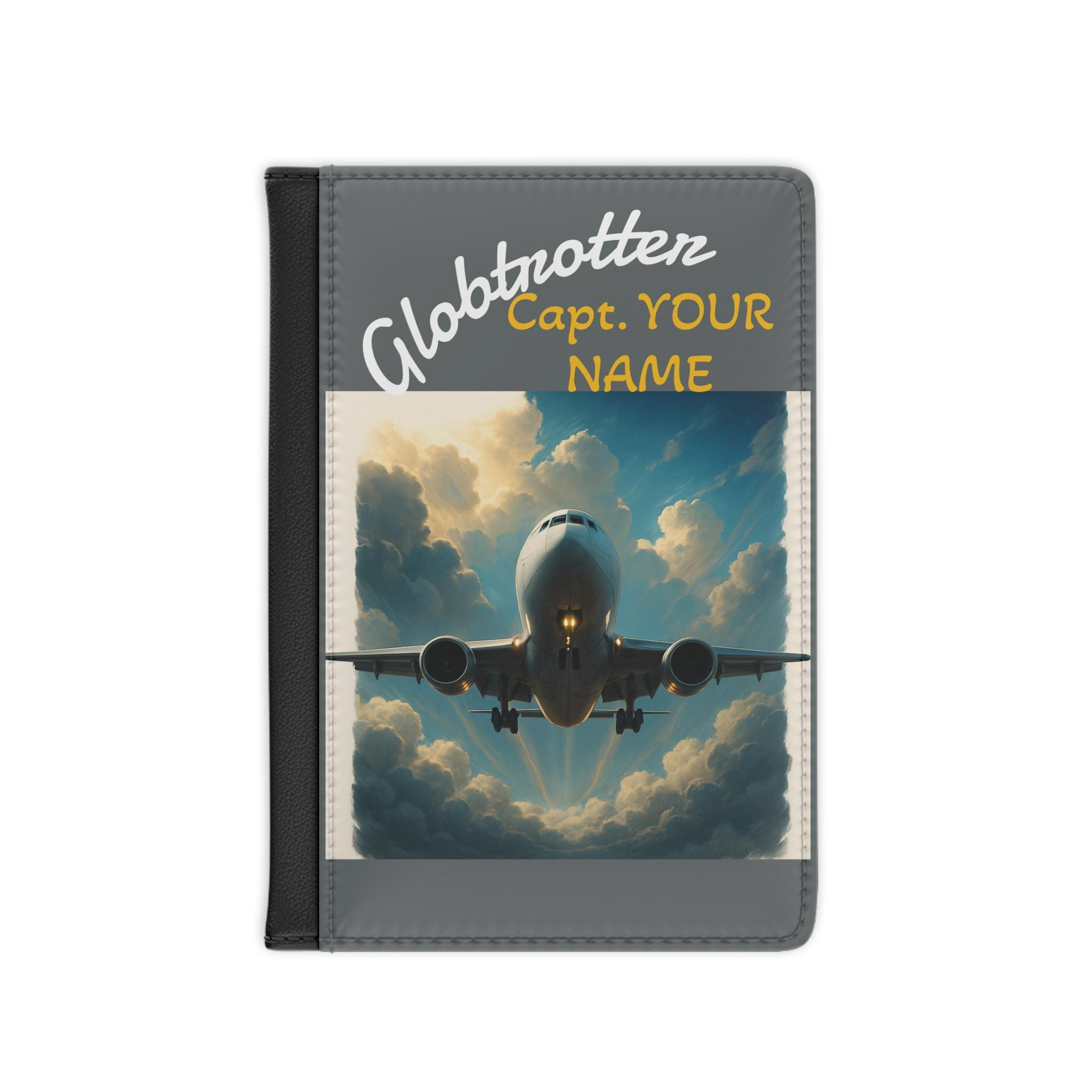 Personalized Aviation Passport Cover: Airplane Theme, RFID Faux Leather