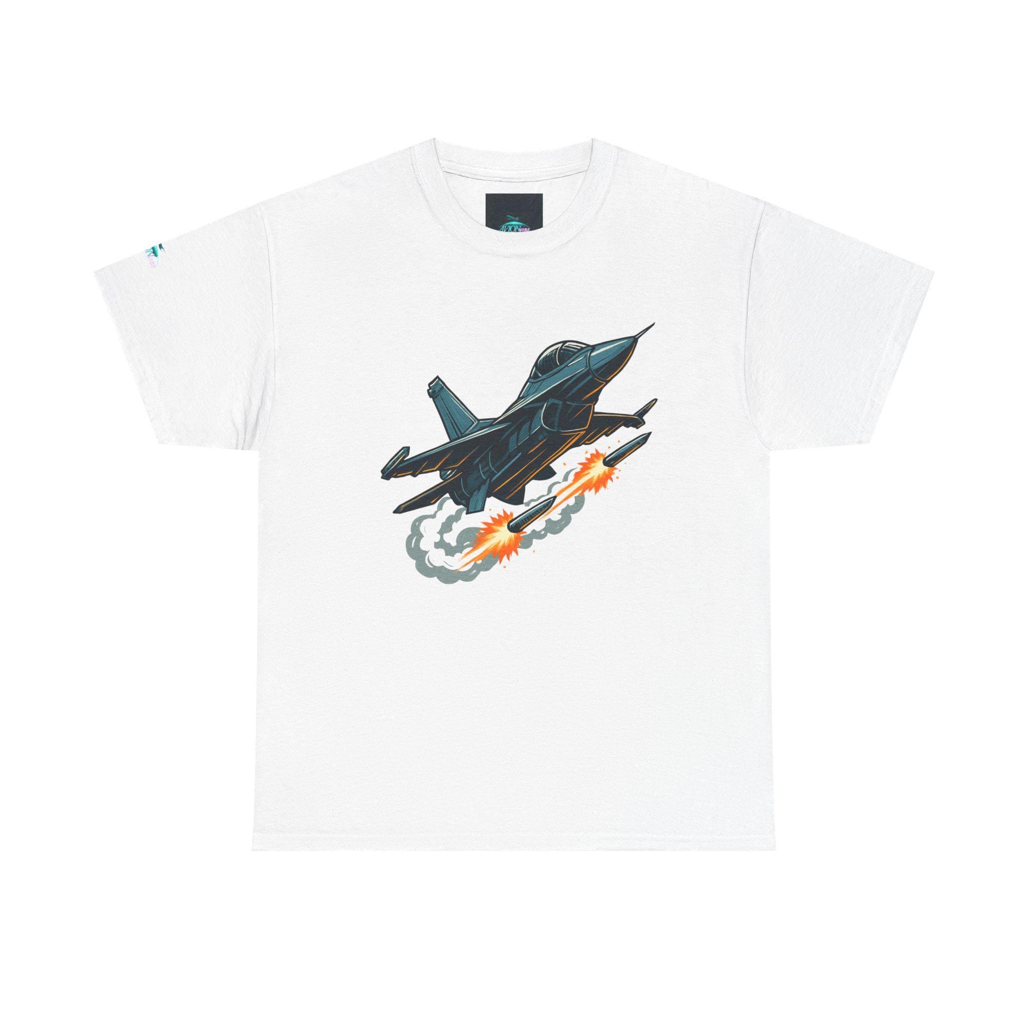 Cotton Fighter Jet Missile T-Shirt: Aviation Gift for Enthusiasts