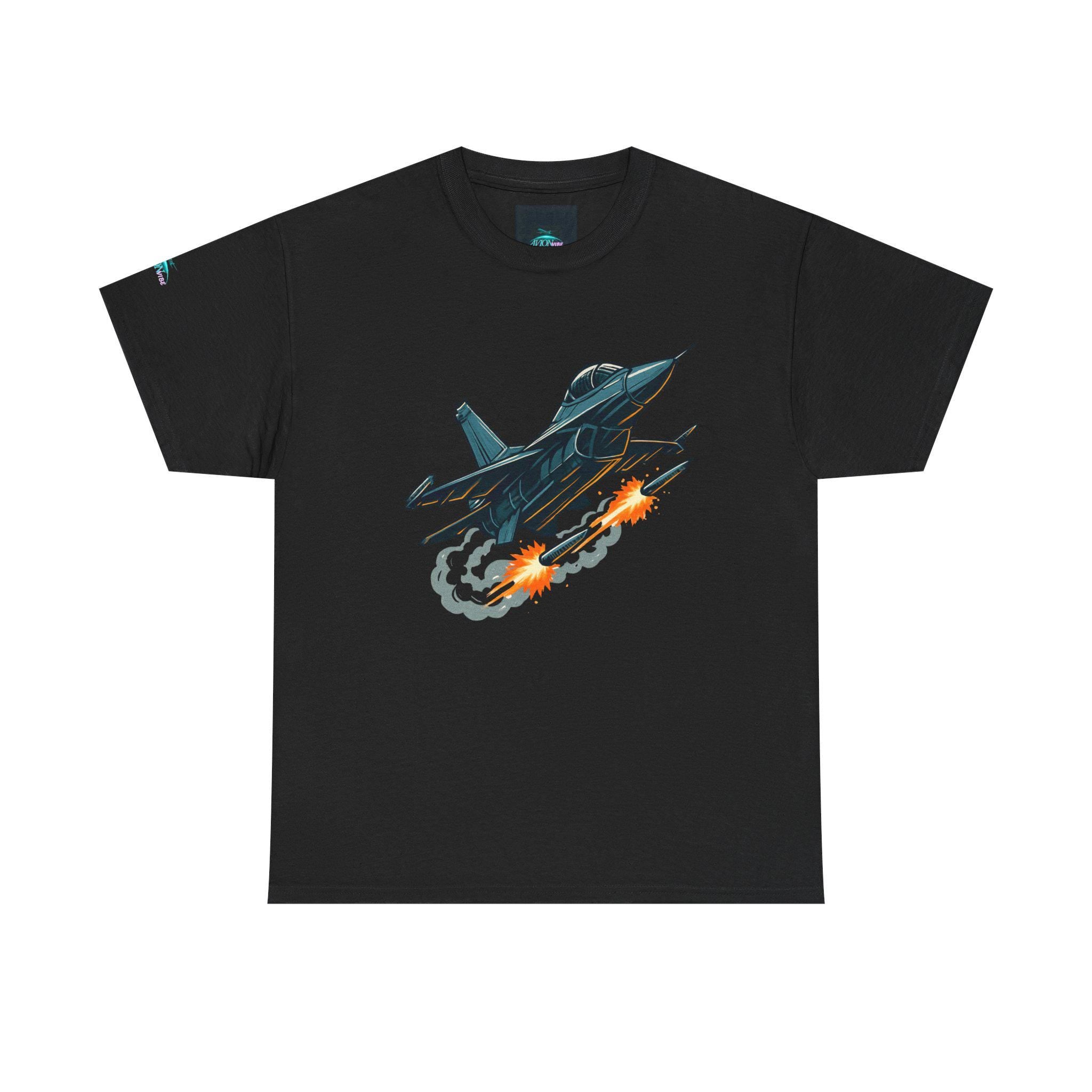 Cotton Fighter Jet Missile T-Shirt: Aviation Gift for Enthusiasts