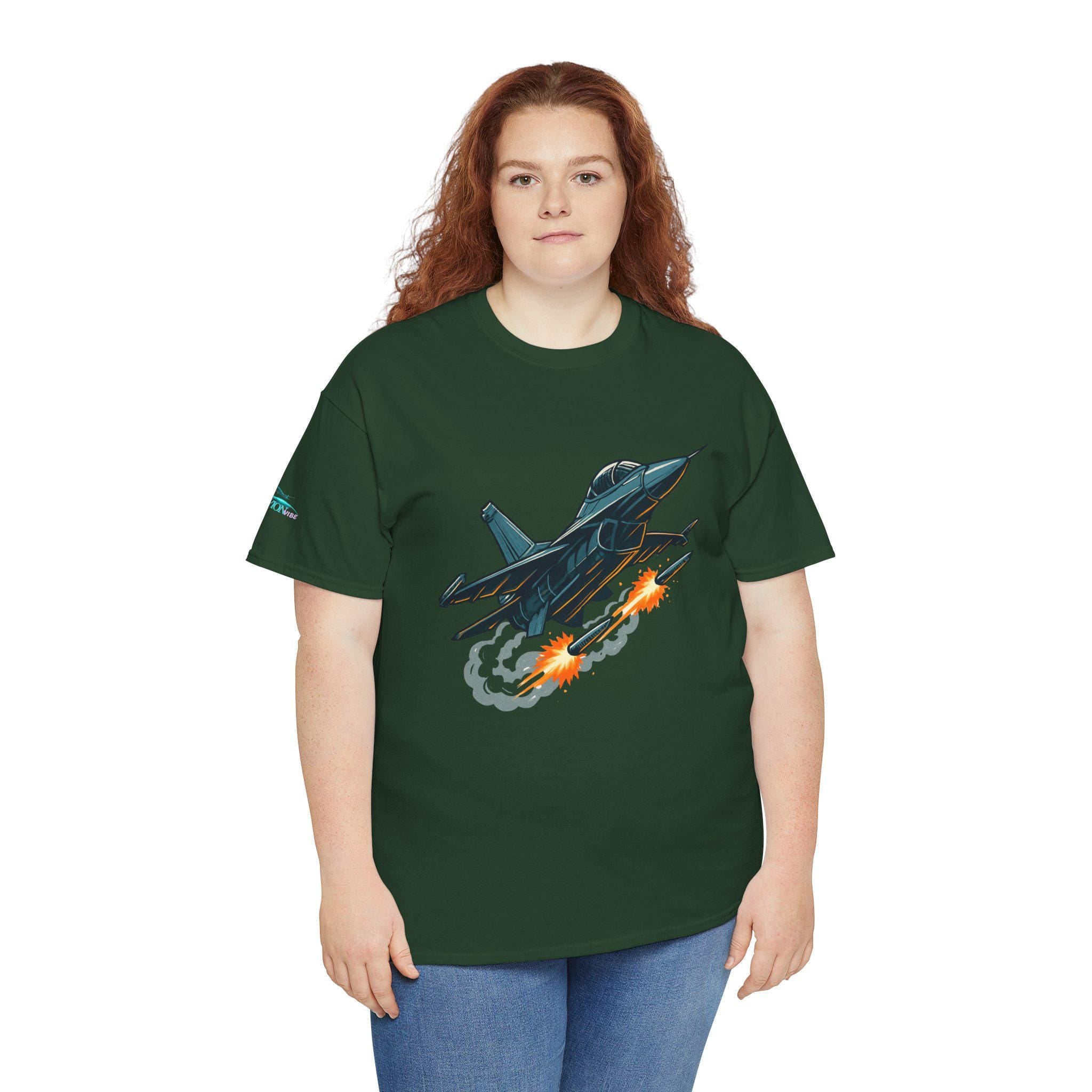Cotton Fighter Jet Missile T-Shirt: Aviation Gift for Enthusiasts