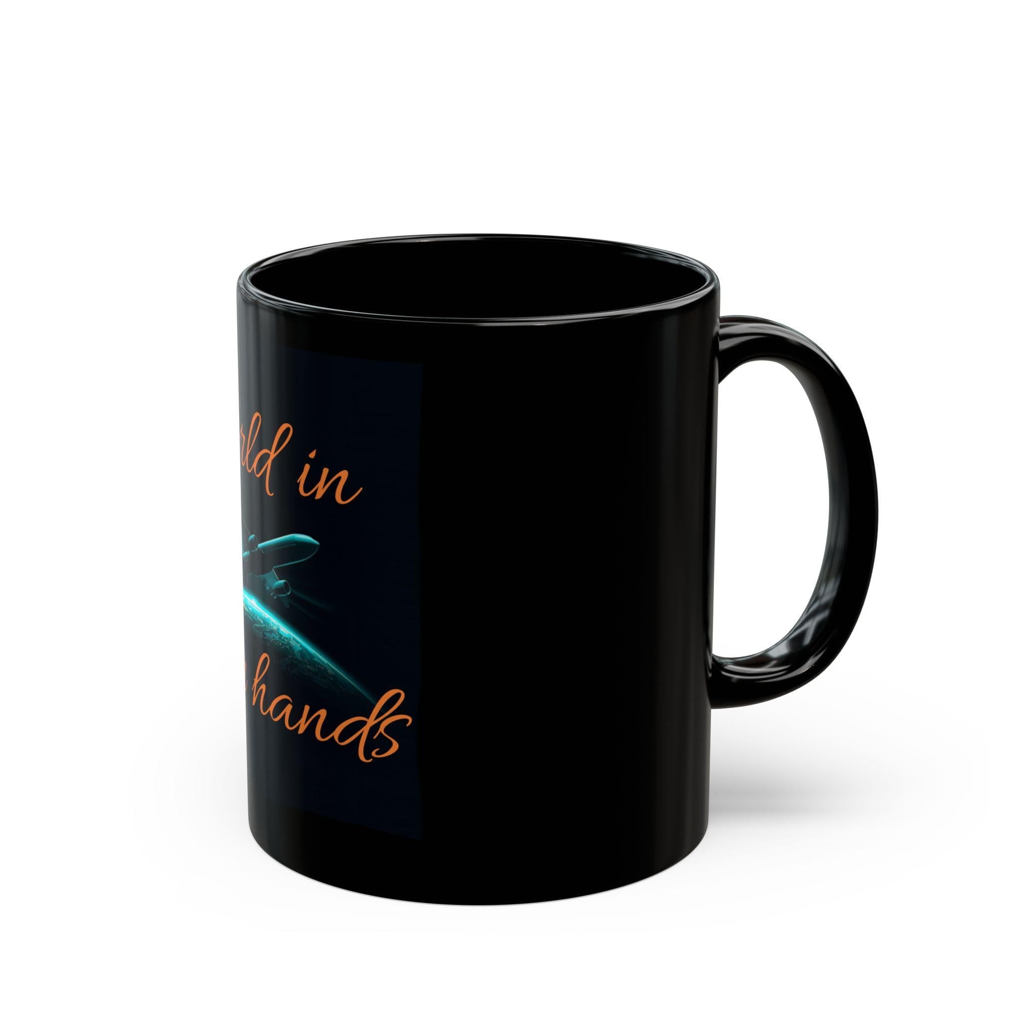 World In Your Hands Coffee Inspirational Mug: Airplane Globe Ceramic Cup