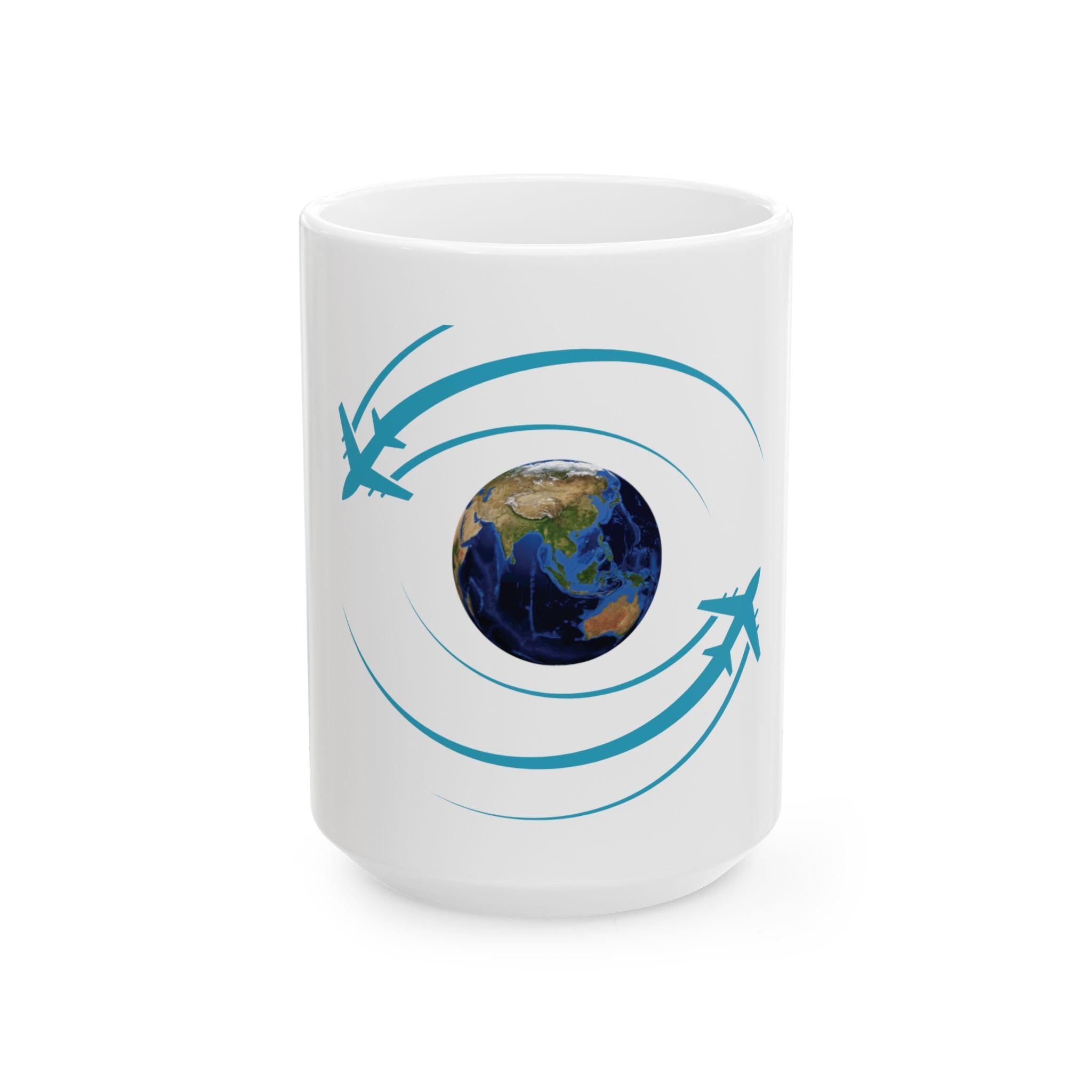 Globe Trotter Ceramic Airplane Coffee Mug: Travel Lover Gift