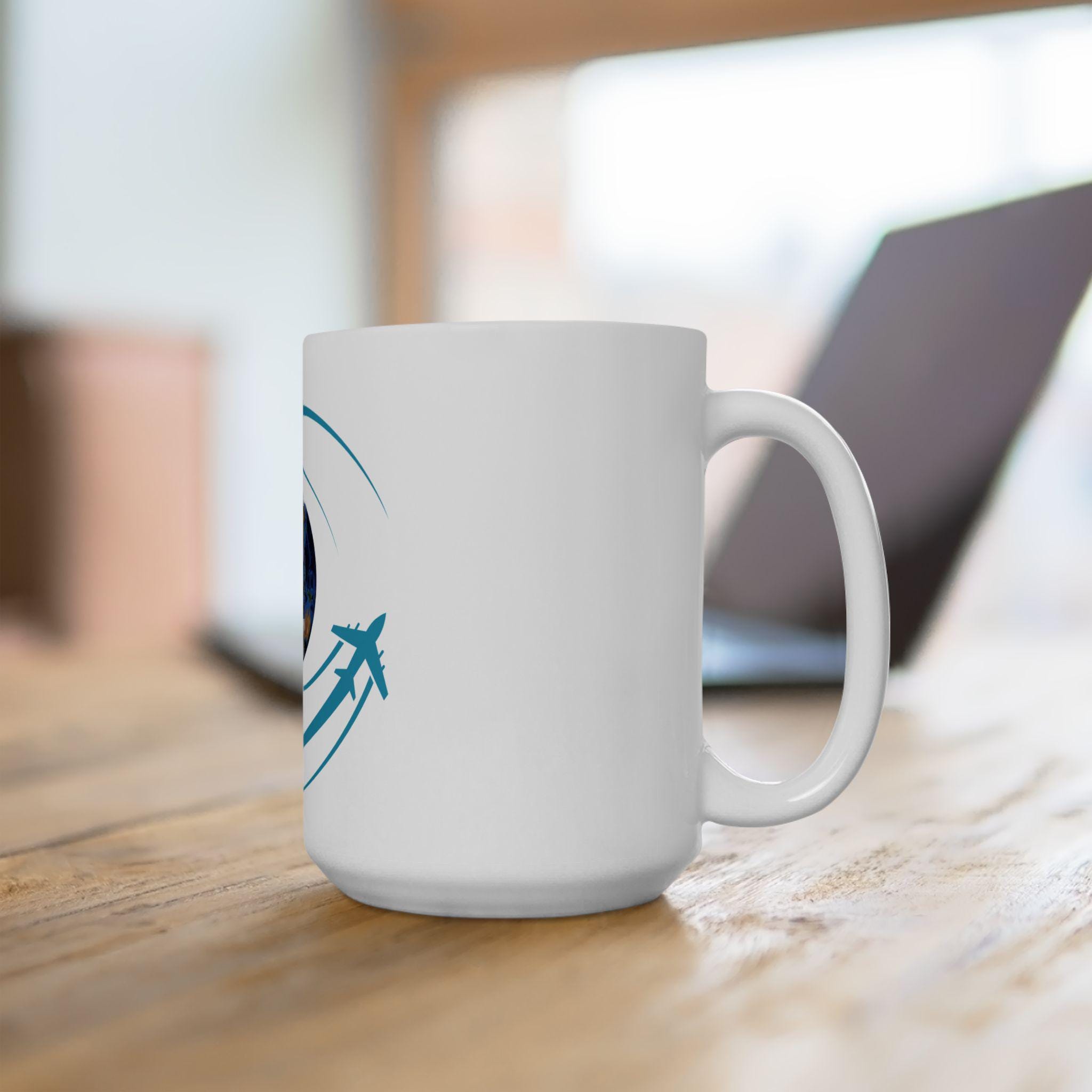 Globe Trotter Ceramic Airplane Coffee Mug: Travel Lover Gift