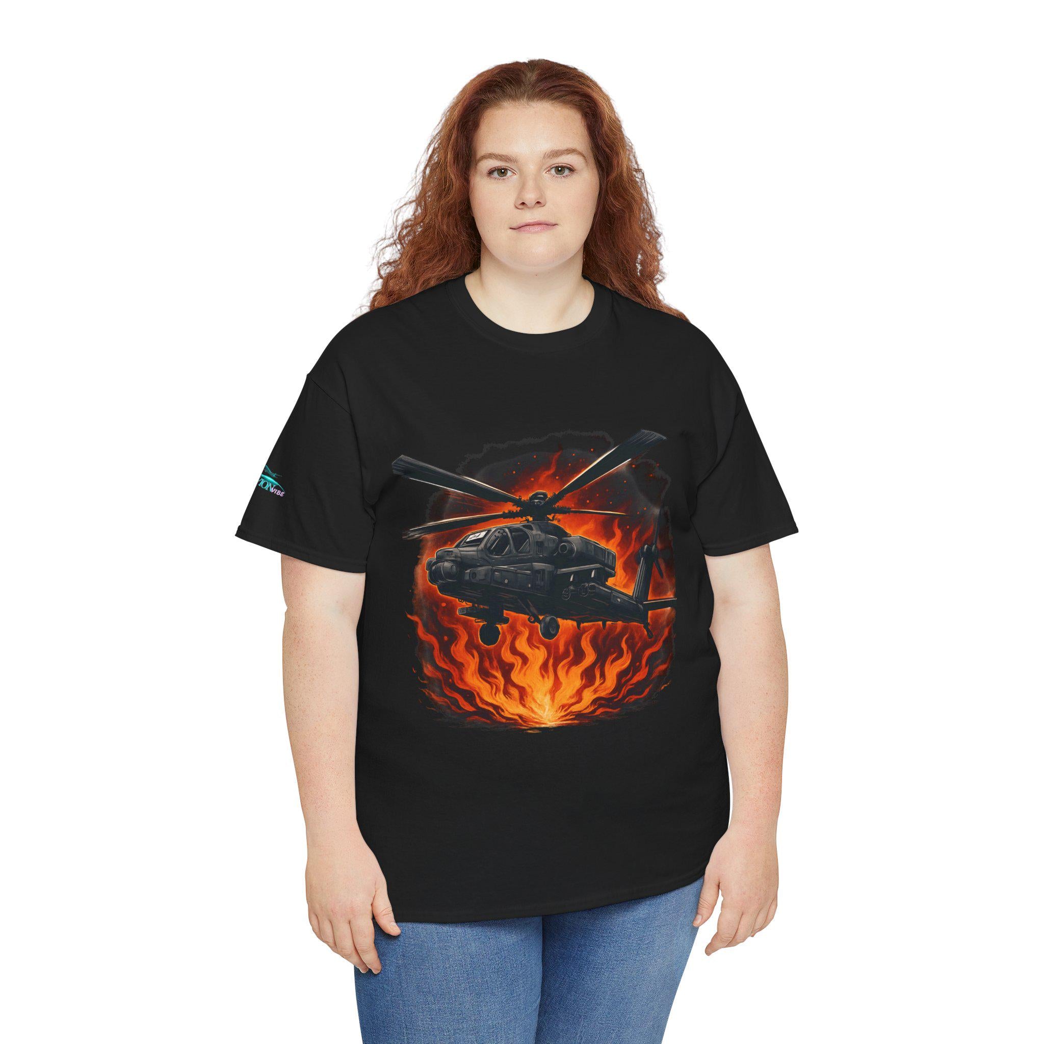 Cotton Helicopter Graphic T-Shirt Unisex Casual wear