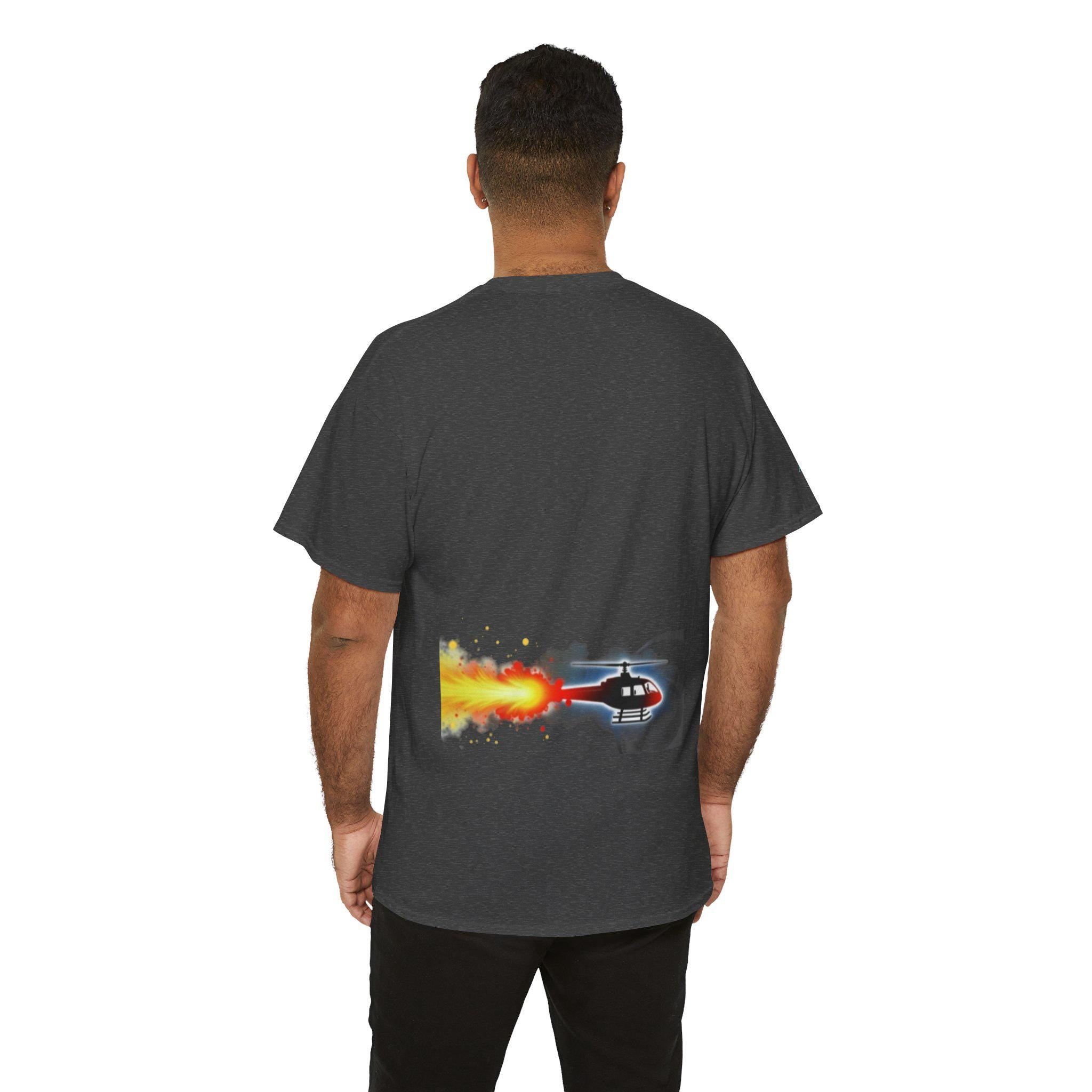 Cotton Helicopter Graphic T-Shirt Unisex Casual wear