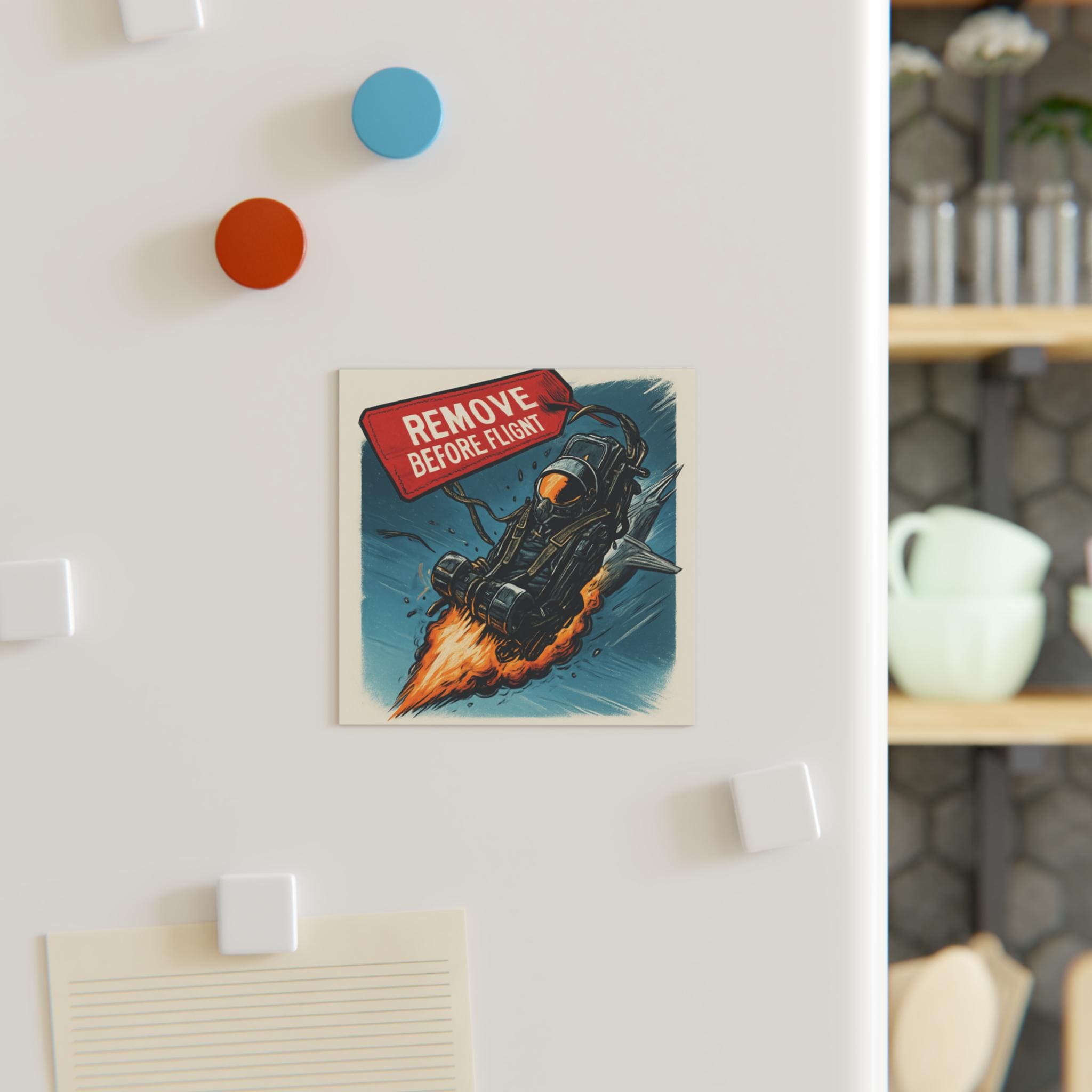 Ejection Seat Square Magnet, Remove Before Flight, aviation gift for Airplane Enthusiast