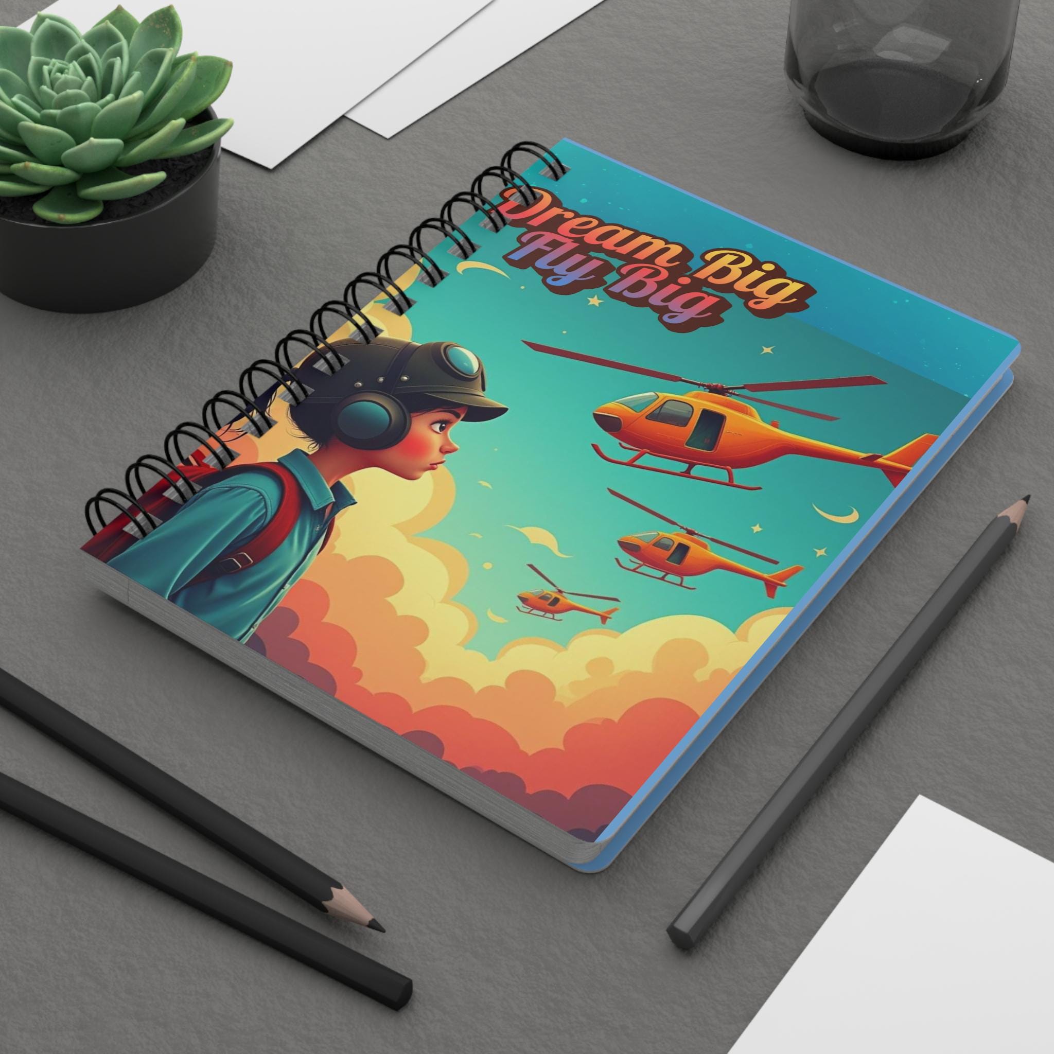Dream Big matte Spiral bound Journal for Young Aviators