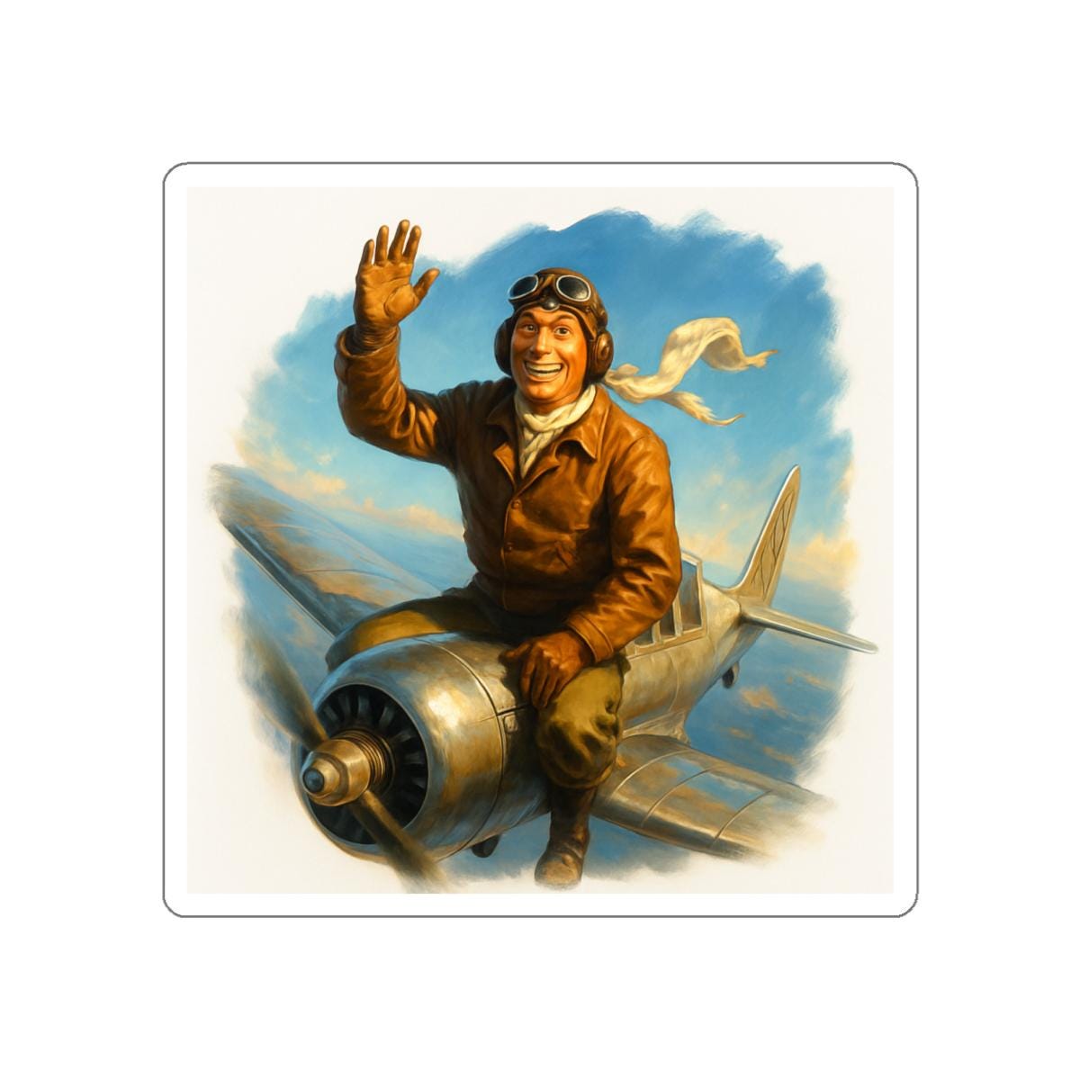 Vintage Pilot Die-Cut Aviation Stickers, Travel Lover Gifts, Sky Decor