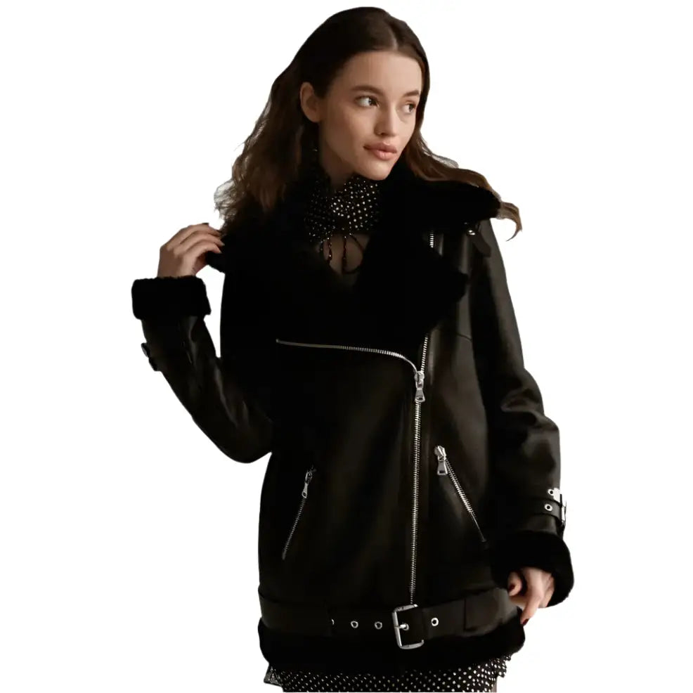 Natural Sheepskin Aviator Jacket