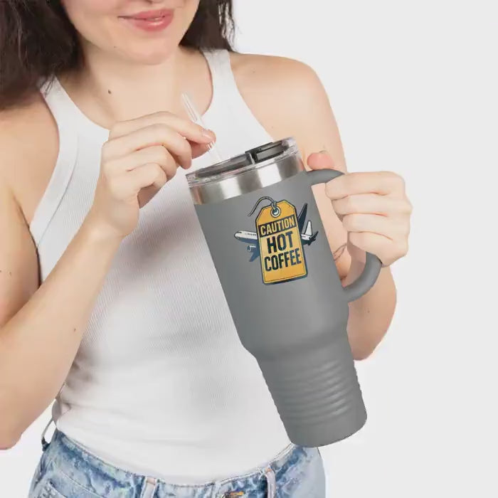 Insulated Travel Mug: Stainless Steel, 40oz