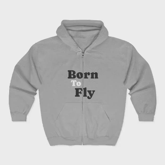 Cotton Born to Fly Hooded Sweatshirt  Everyday Fashion for Aviation Lovers