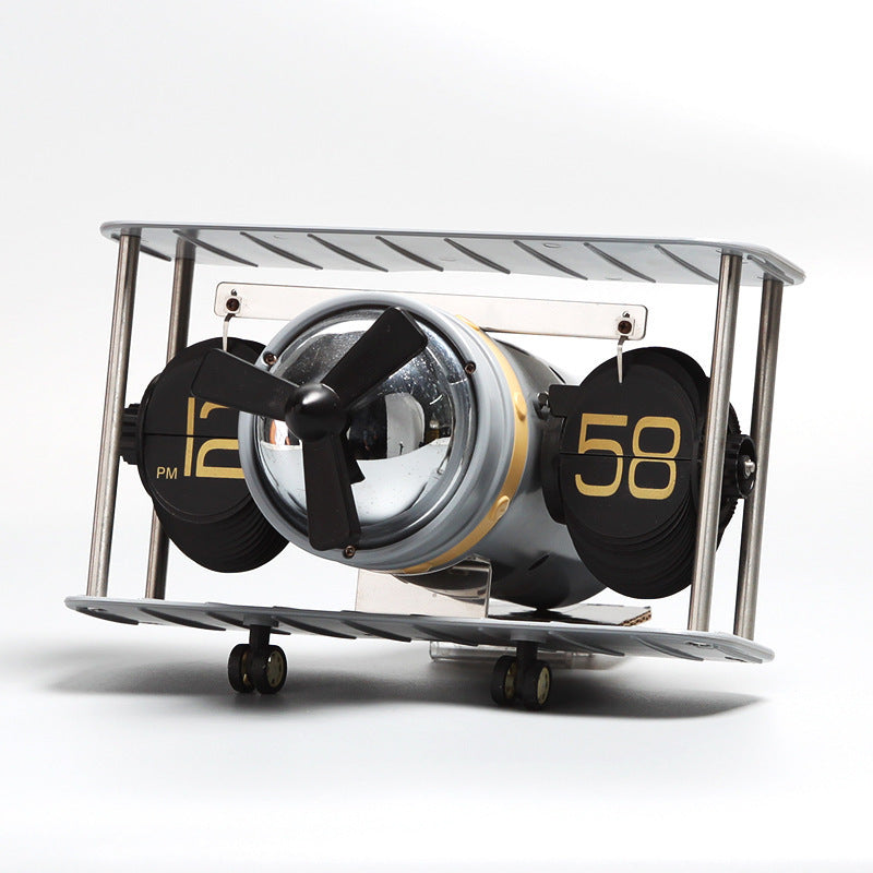 Flipping Clock, Creative Personality Art Modeling Clock, European-style Airplane Model Clock