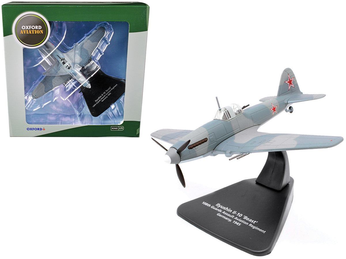 Ilyushin Il-10 "Beast" War Plane 108th Guards Assault Aviation Regiment Germany (1945) "Oxford Aviation" Series 1/72 Diecast Model Airplane by Oxford Diecast-0