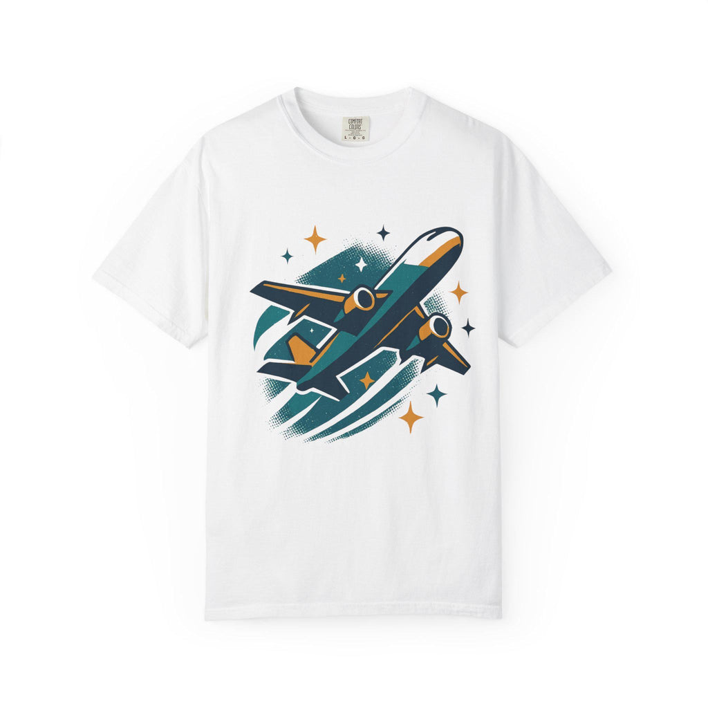 Cotton Airplane Graphic Tee: Aviation Themed Gift for Pilots