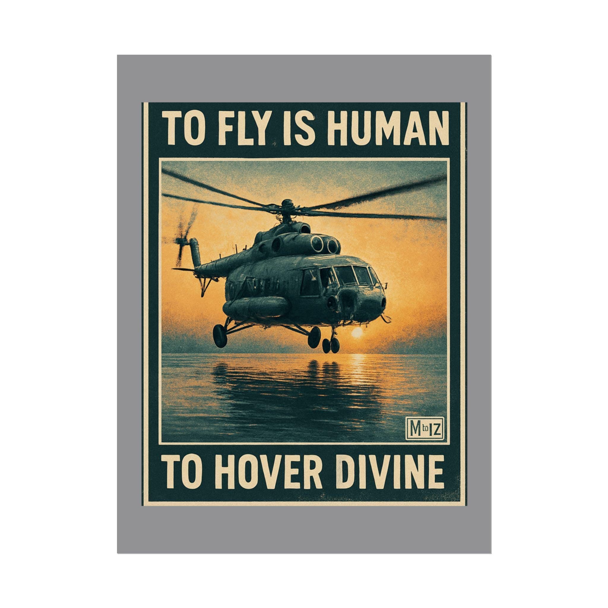 Vintage Helicopter Poster: Aviation art for Pilots