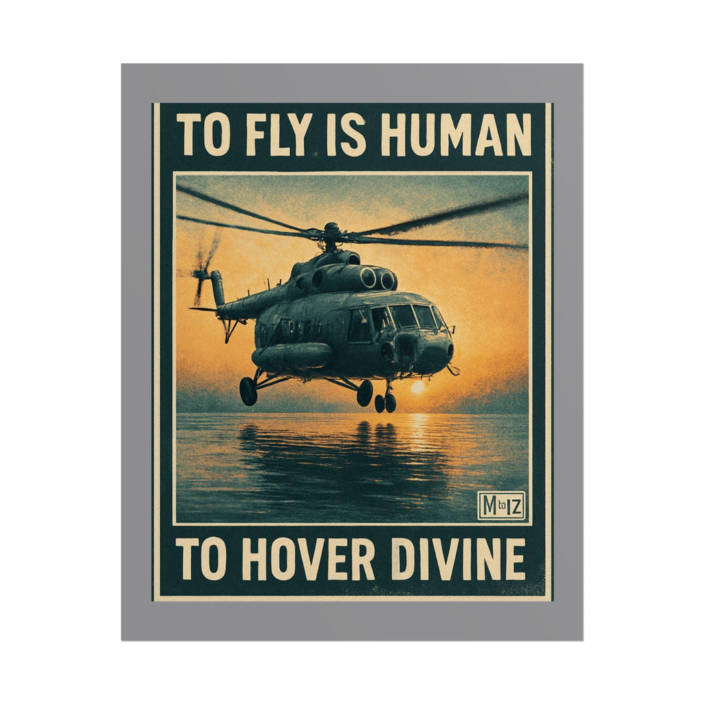 Vintage Helicopter Poster: Aviation art for Pilots