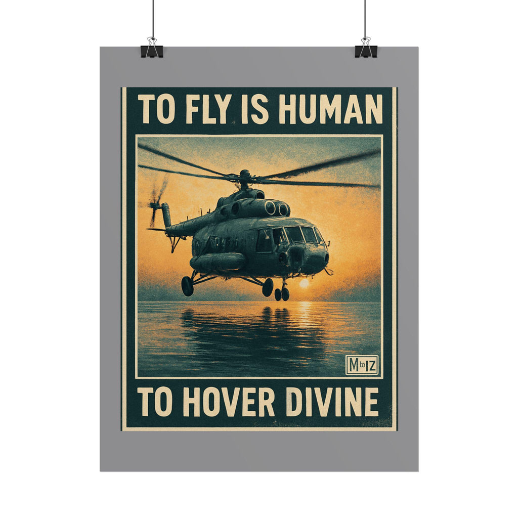 Vintage Helicopter Poster: Aviation art for Pilots