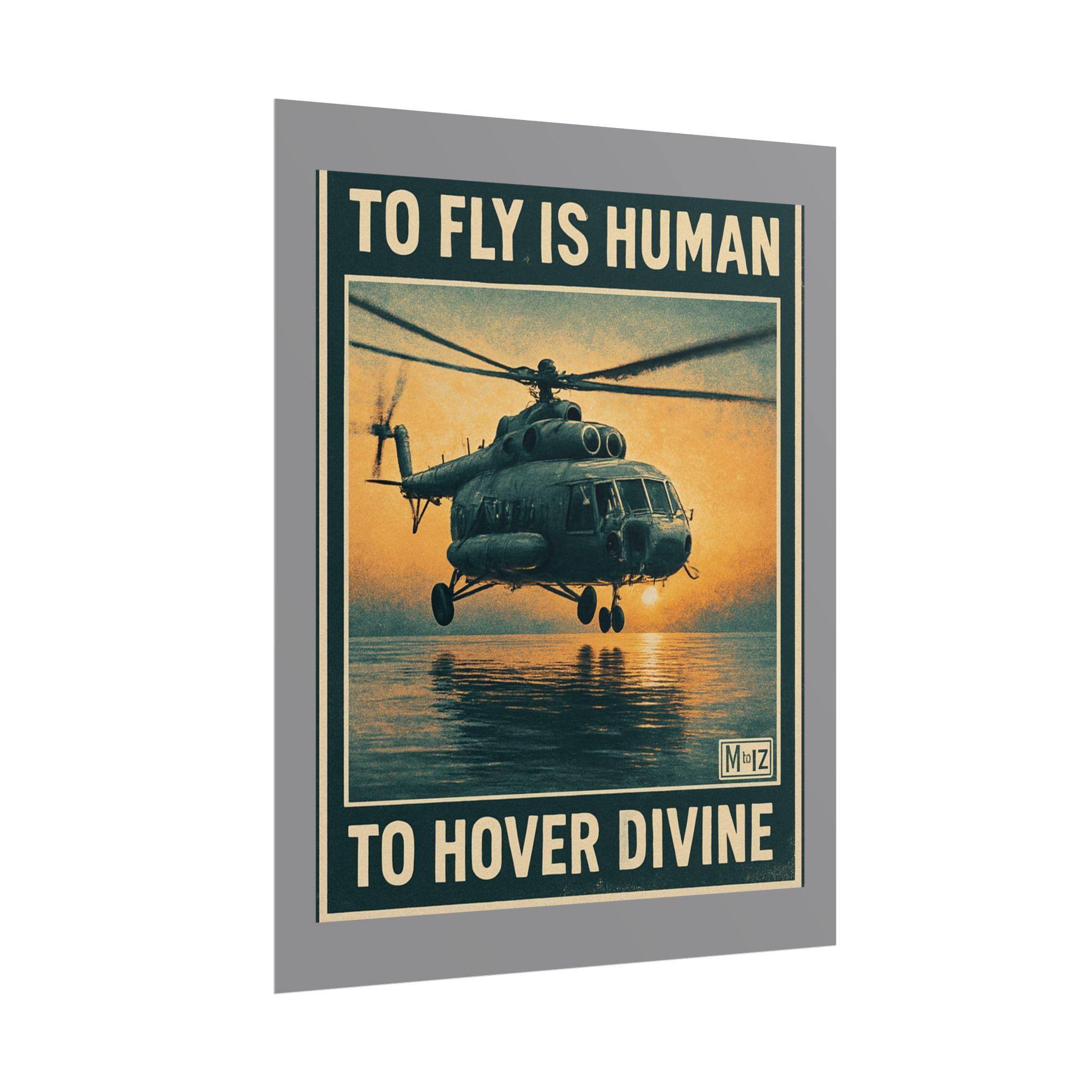Vintage Helicopter Poster: Aviation art for Pilots