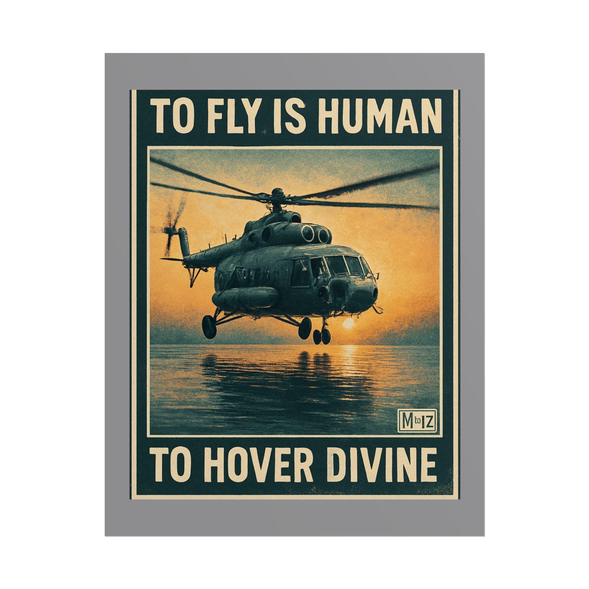 Vintage Helicopter Poster: Aviation art for Pilots