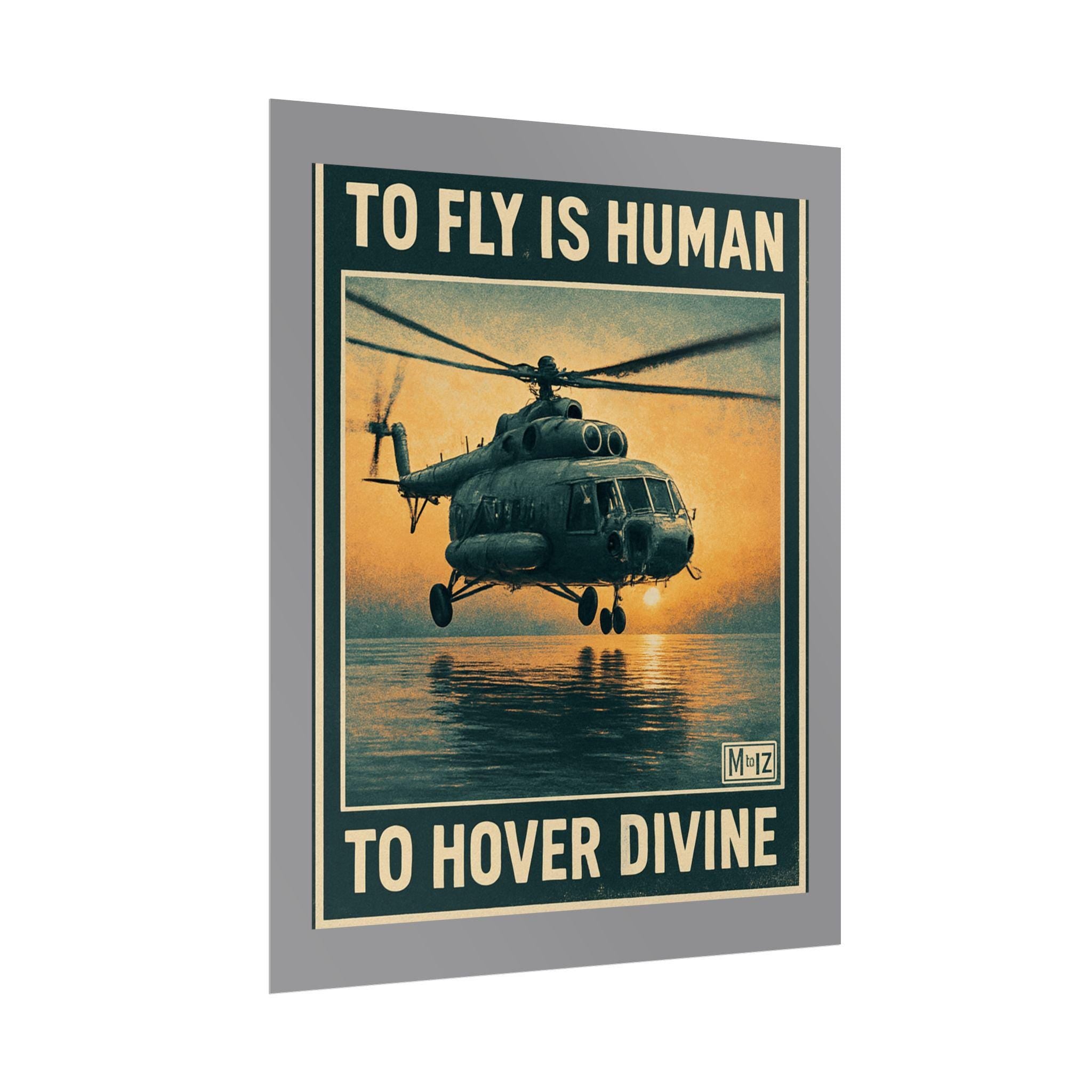 Vintage Helicopter Poster: Aviation art for Pilots