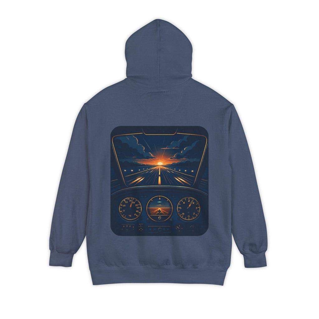 Pilot Cockpit Hoodie, Aviation Sweatshirt, Feel the Vibe, Fly the Style, Unisex Garment-Dyed Hoodie, Airplane Apparel