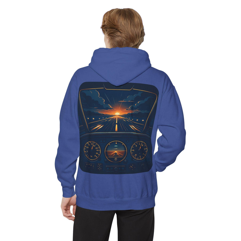 Pilot Cockpit Hoodie, Aviation Sweatshirt, Feel the Vibe, Fly the Style, Unisex Garment-Dyed Hoodie, Airplane Apparel