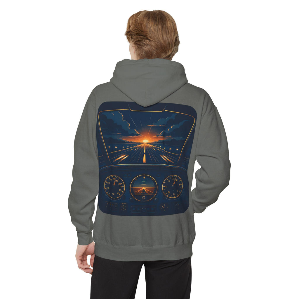 Pilot Cockpit Hoodie, Aviation Sweatshirt, Feel the Vibe, Fly the Style, Unisex Garment-Dyed Hoodie, Airplane Apparel
