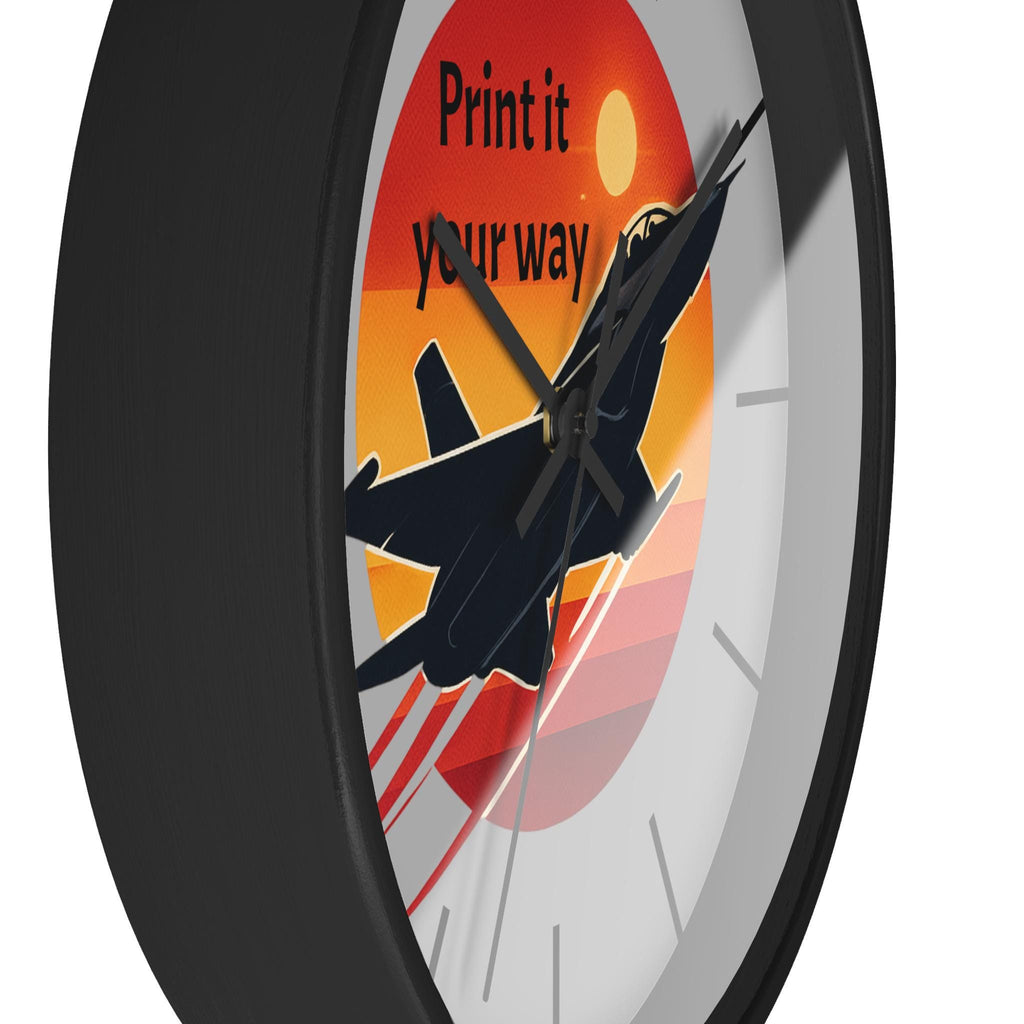 Jet Fighter Sunset Wall Clock | Military Aviation Decor, Pilot Room Clock