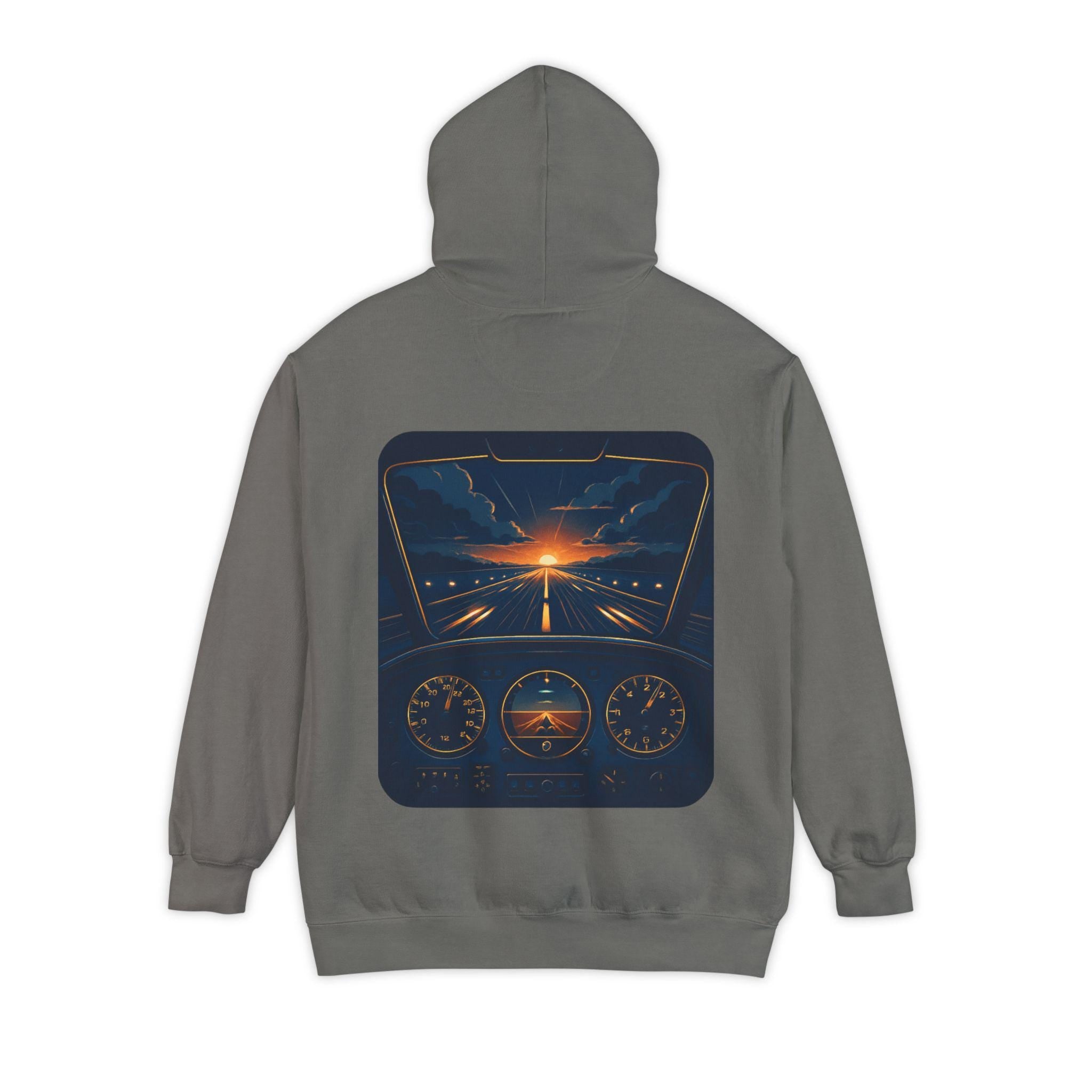 Pilot Cockpit Hoodie, Aviation Sweatshirt, Feel the Vibe, Fly the Style, Unisex Garment-Dyed Hoodie, Airplane Apparel
