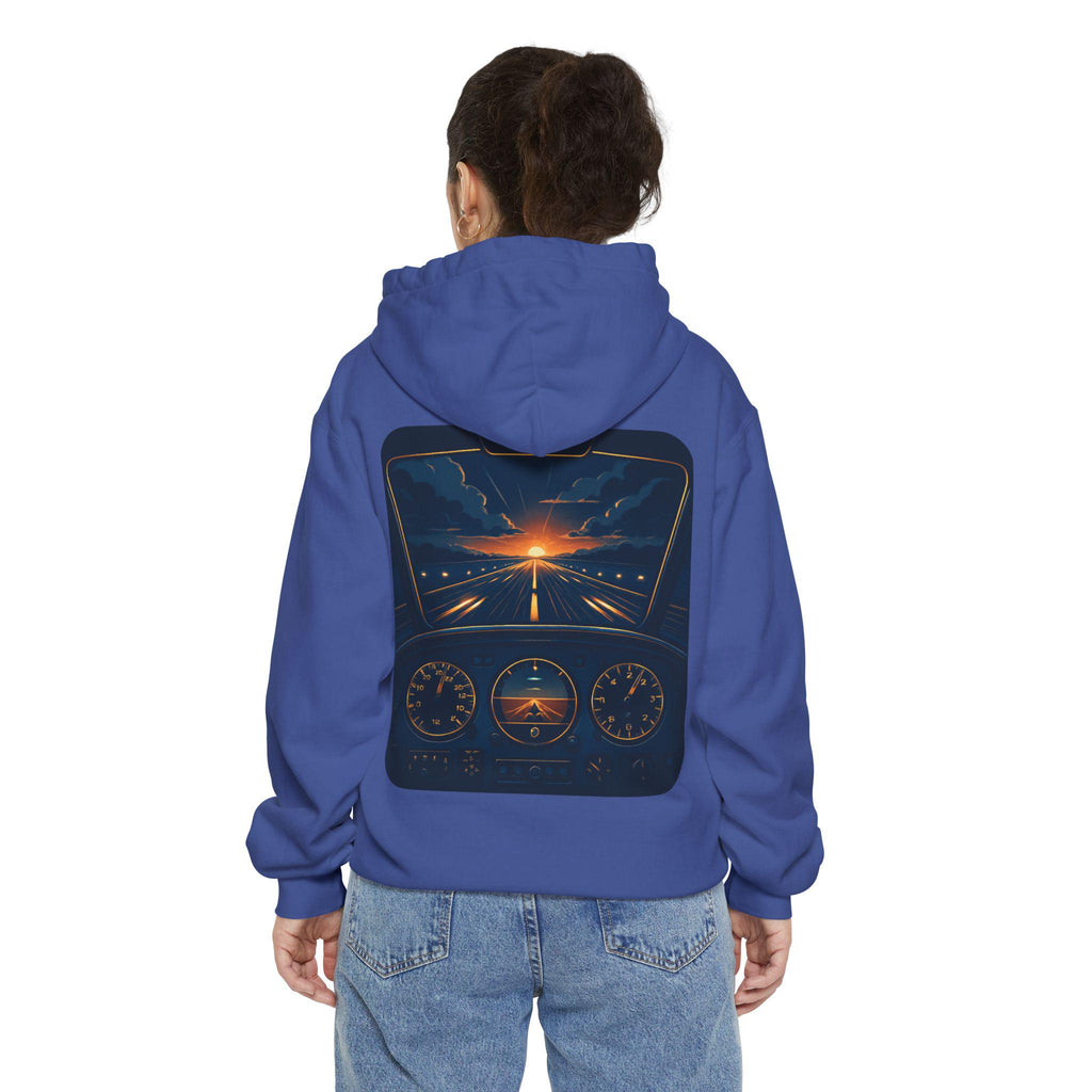 Pilot Cockpit Hoodie, Aviation Sweatshirt, Feel the Vibe, Fly the Style, Unisex Garment-Dyed Hoodie, Airplane Apparel