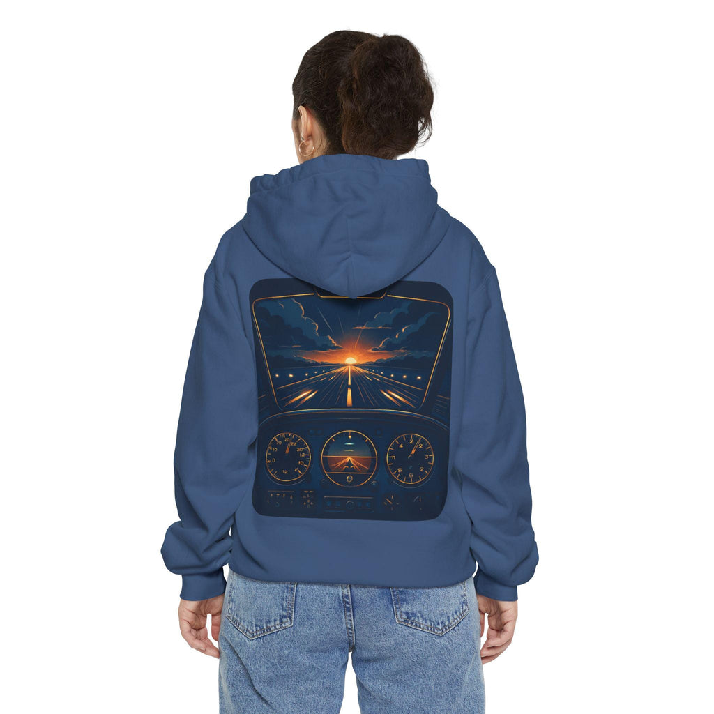 Pilot Cockpit Hoodie, Aviation Sweatshirt, Feel the Vibe, Fly the Style, Unisex Garment-Dyed Hoodie, Airplane Apparel