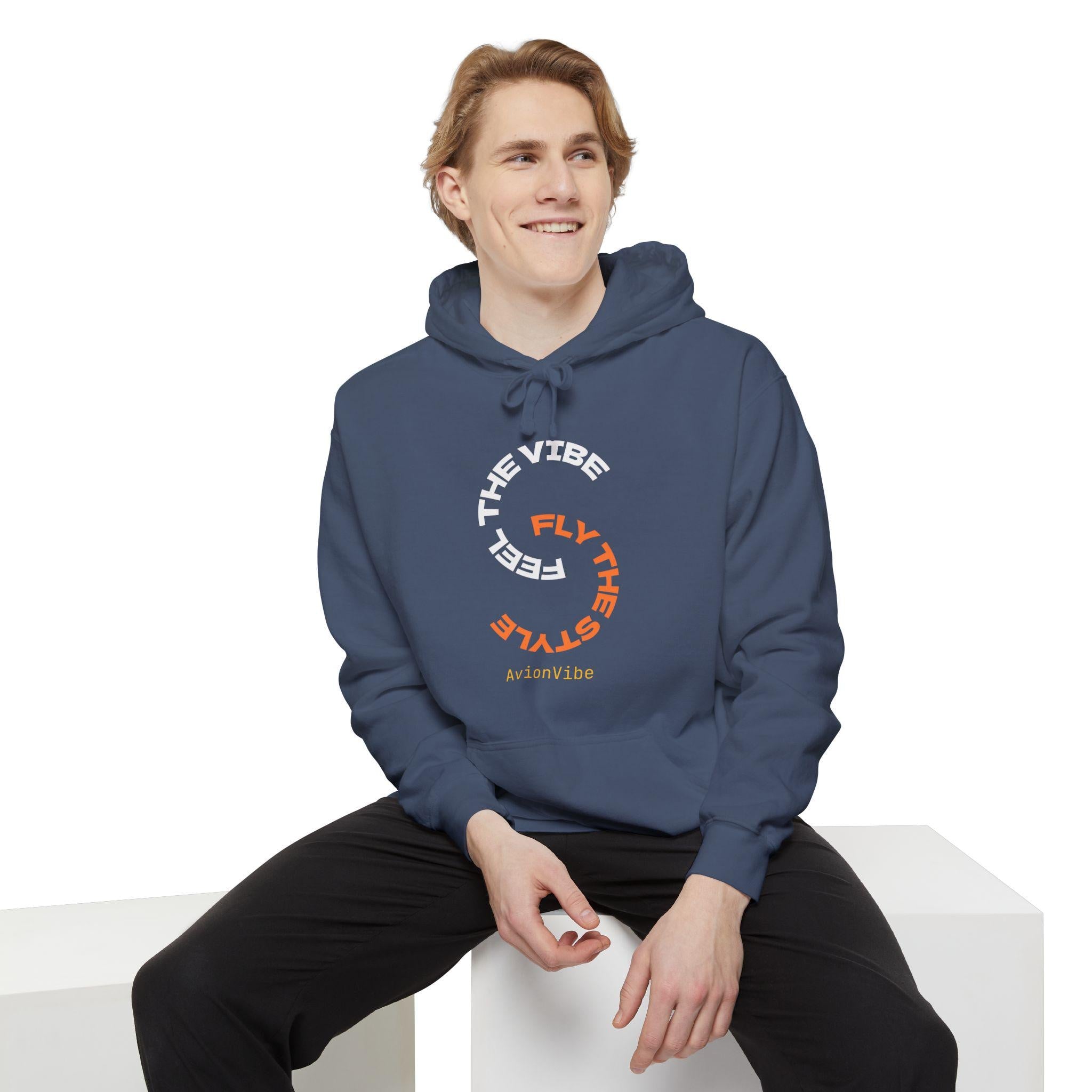 Pilot Cockpit Hoodie, Aviation Sweatshirt, Feel the Vibe, Fly the Style, Unisex Garment-Dyed Hoodie, Airplane Apparel