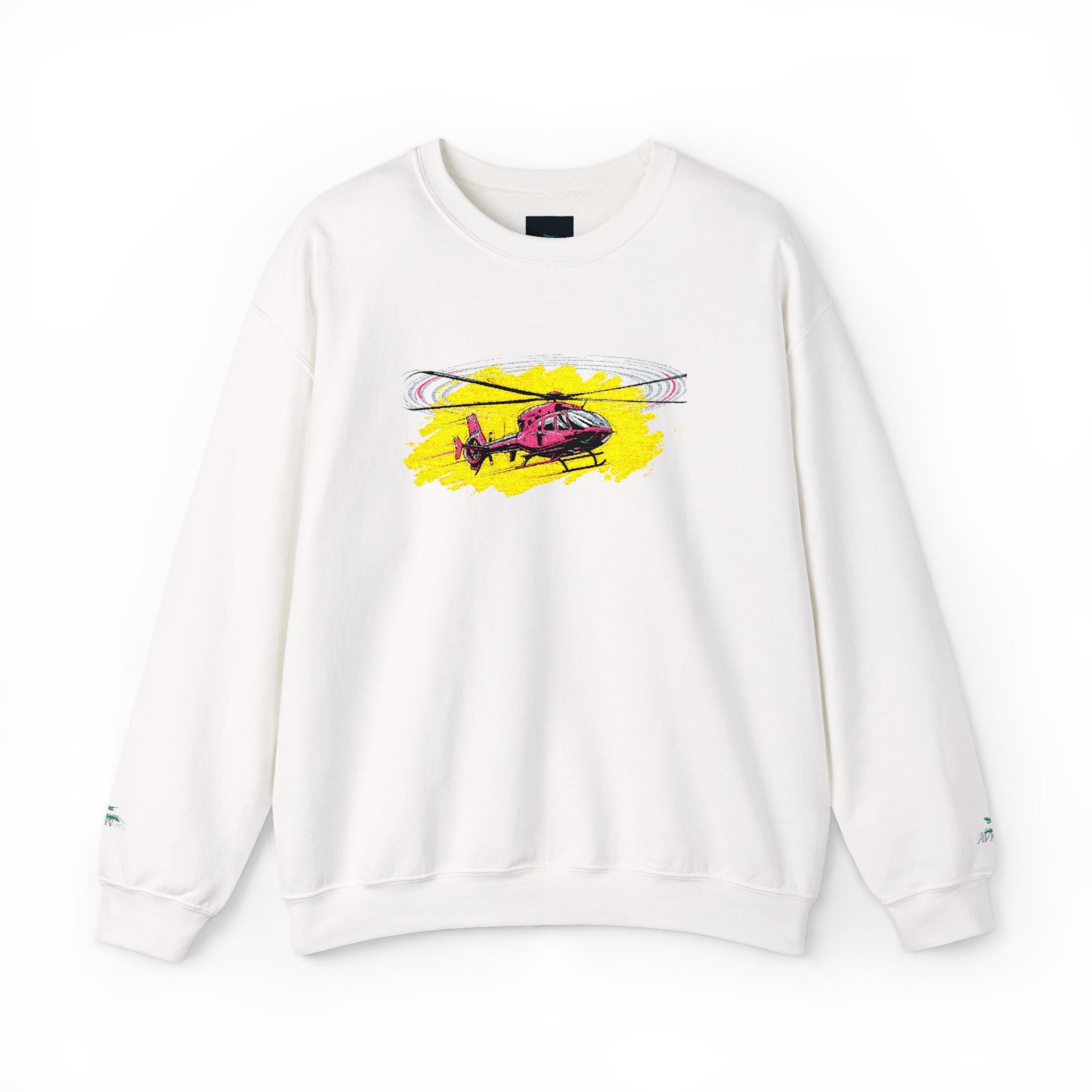 Helicopter Design Sweatshirt | Casual Outdoor Trendy