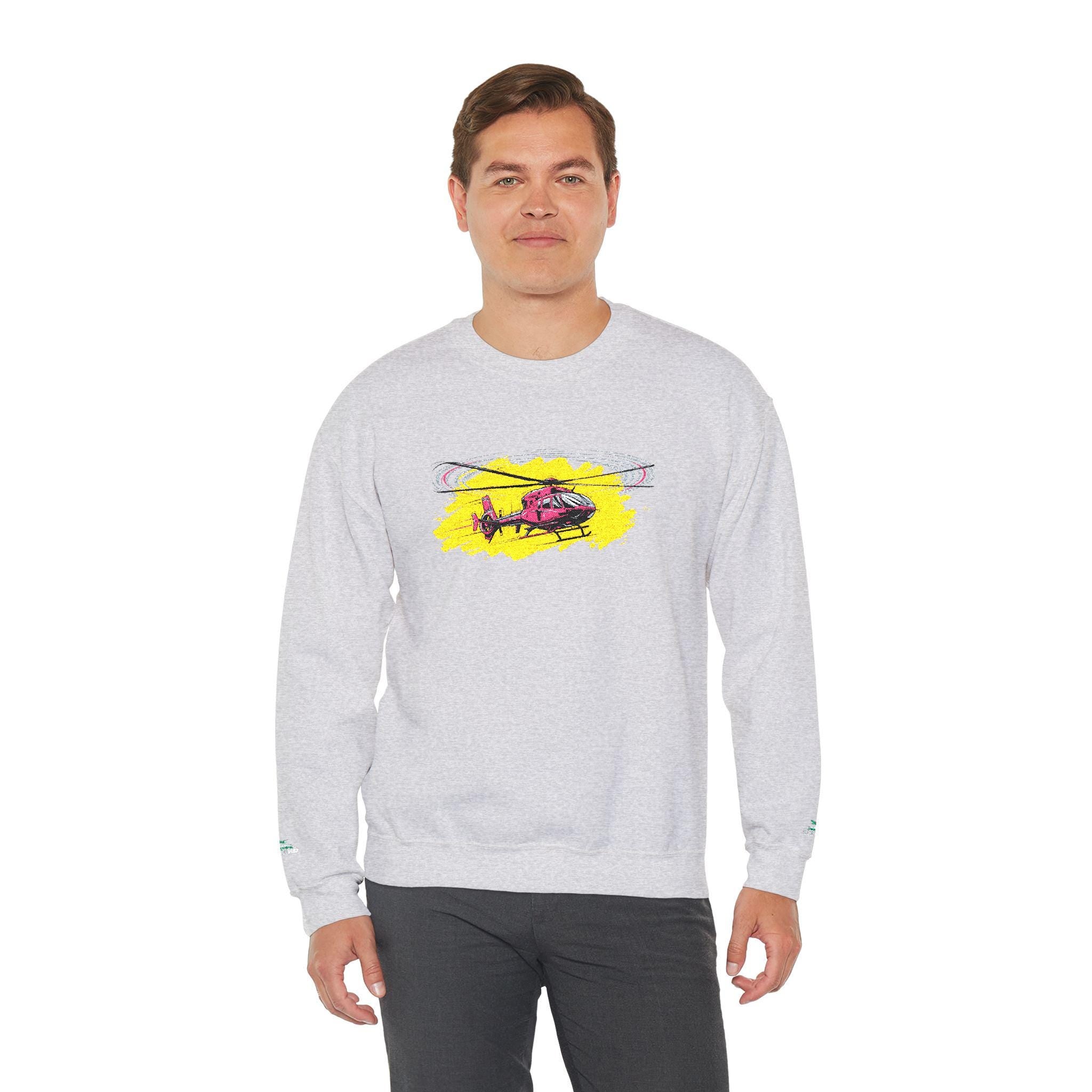Helicopter Design Sweatshirt | Casual Outdoor Trendy