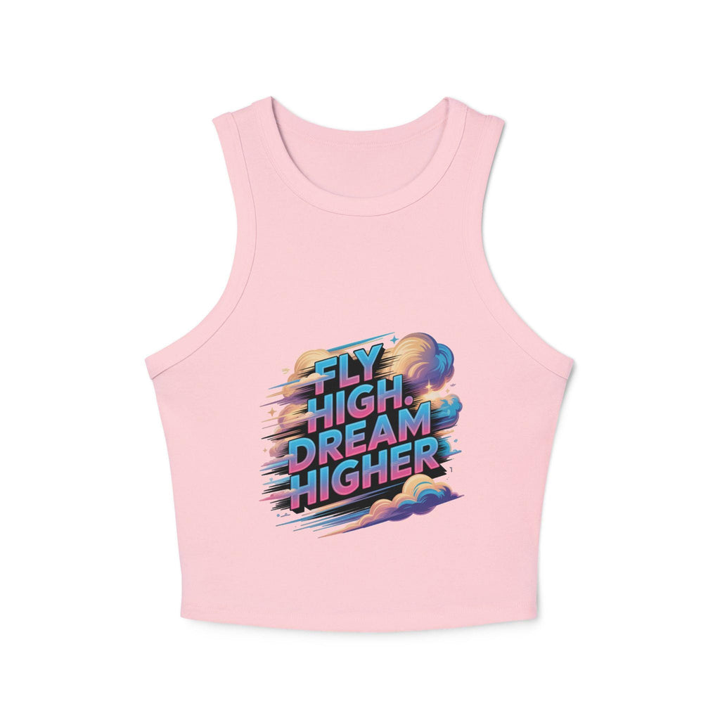 Fly High Dream Higher tank top | Vintage clouds graphic