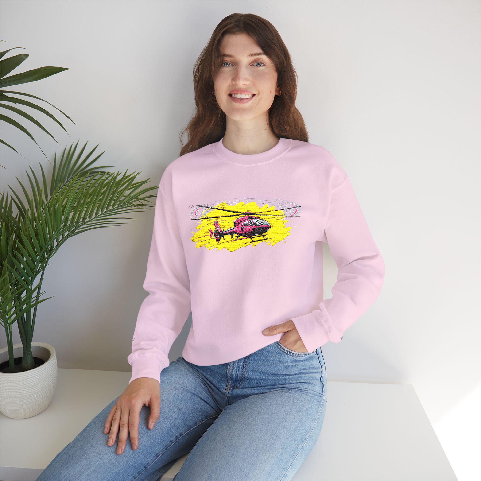 Helicopter Design Sweatshirt | Casual Outdoor Trendy
